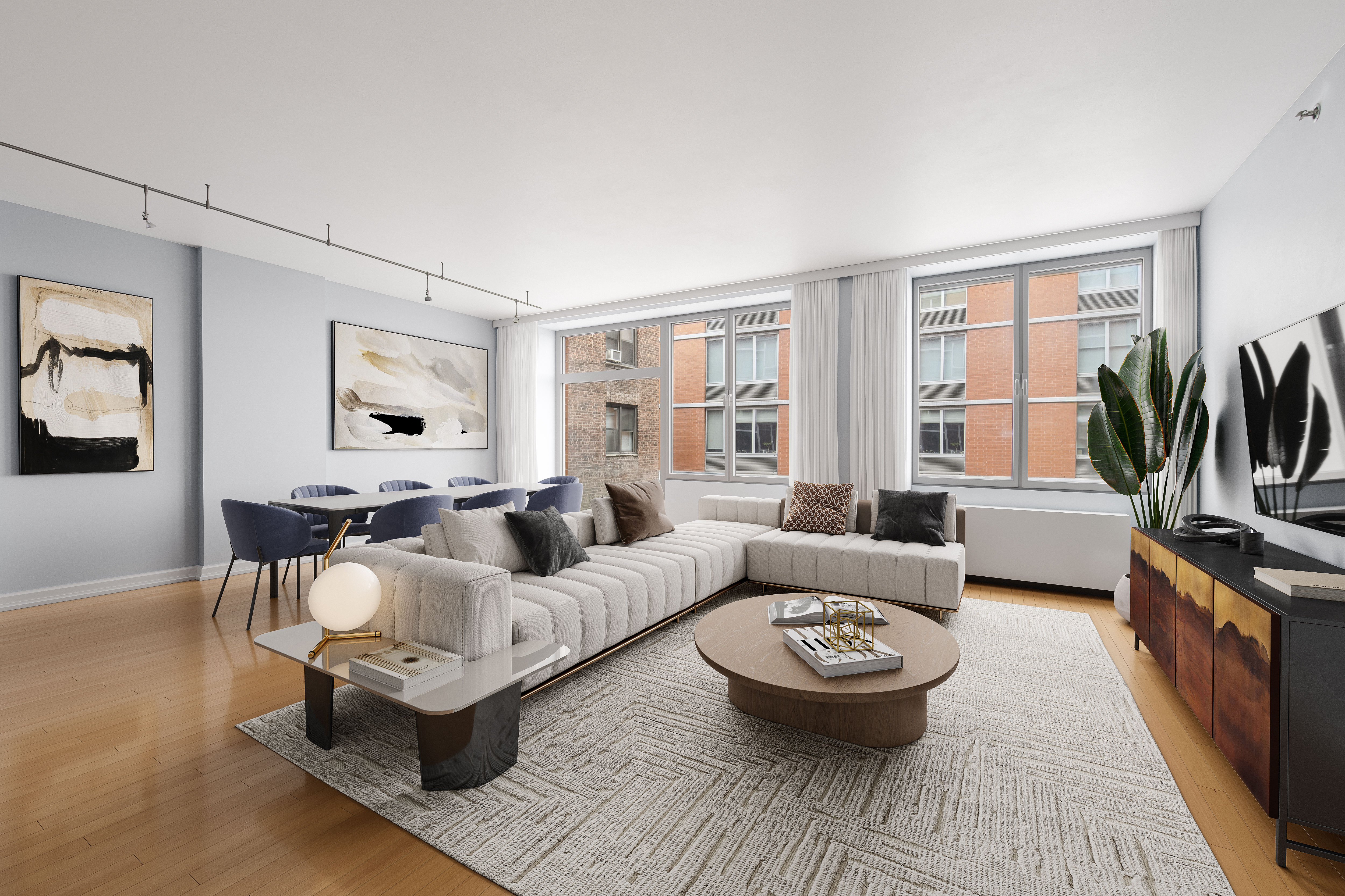 151 West 17th Street, Unit 5A Manhattan, NY 10011 - Photo 2 of 11 a living room with furniture and a large window