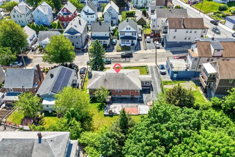 an aerial view of multiple house