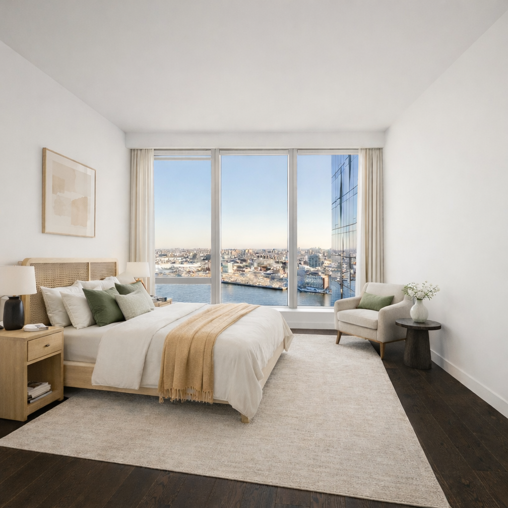 252 South Street, Unit 41G Manhattan, NY 10002 - Photo 3 of 7 a living room with furniture and a large window