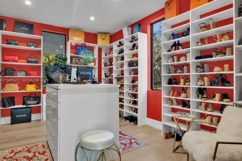 a work place with a bookshelf and a book shelf