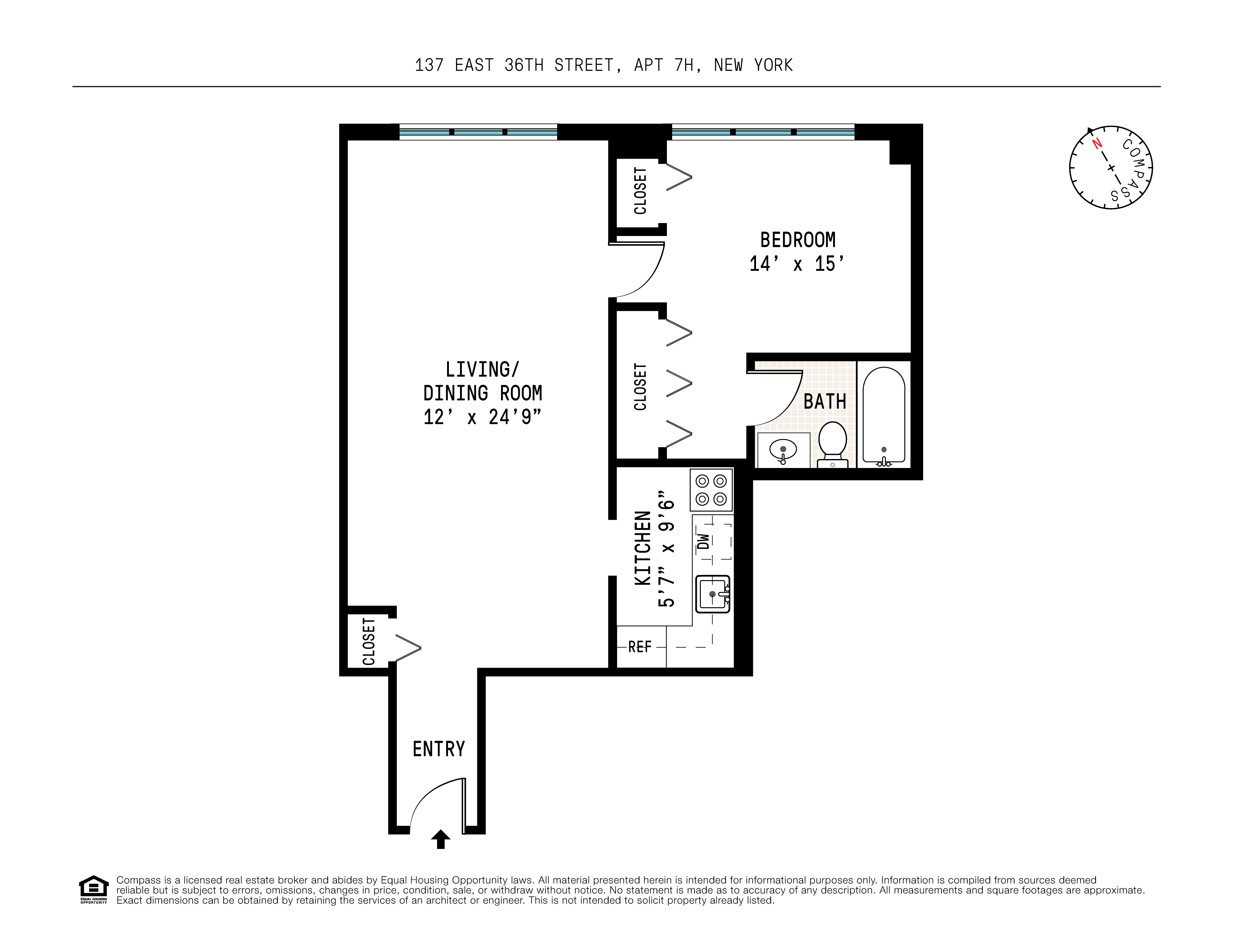 137 East 36th Street, Unit 7H Manhattan, NY 10016 - Photo 11 of 11 a picture of a floor plan