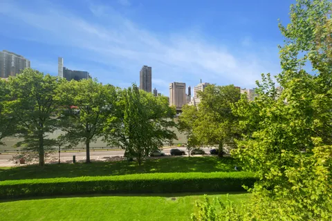 a view of a big yard next to a yard