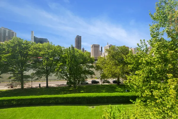 a view of a big yard next to a yard