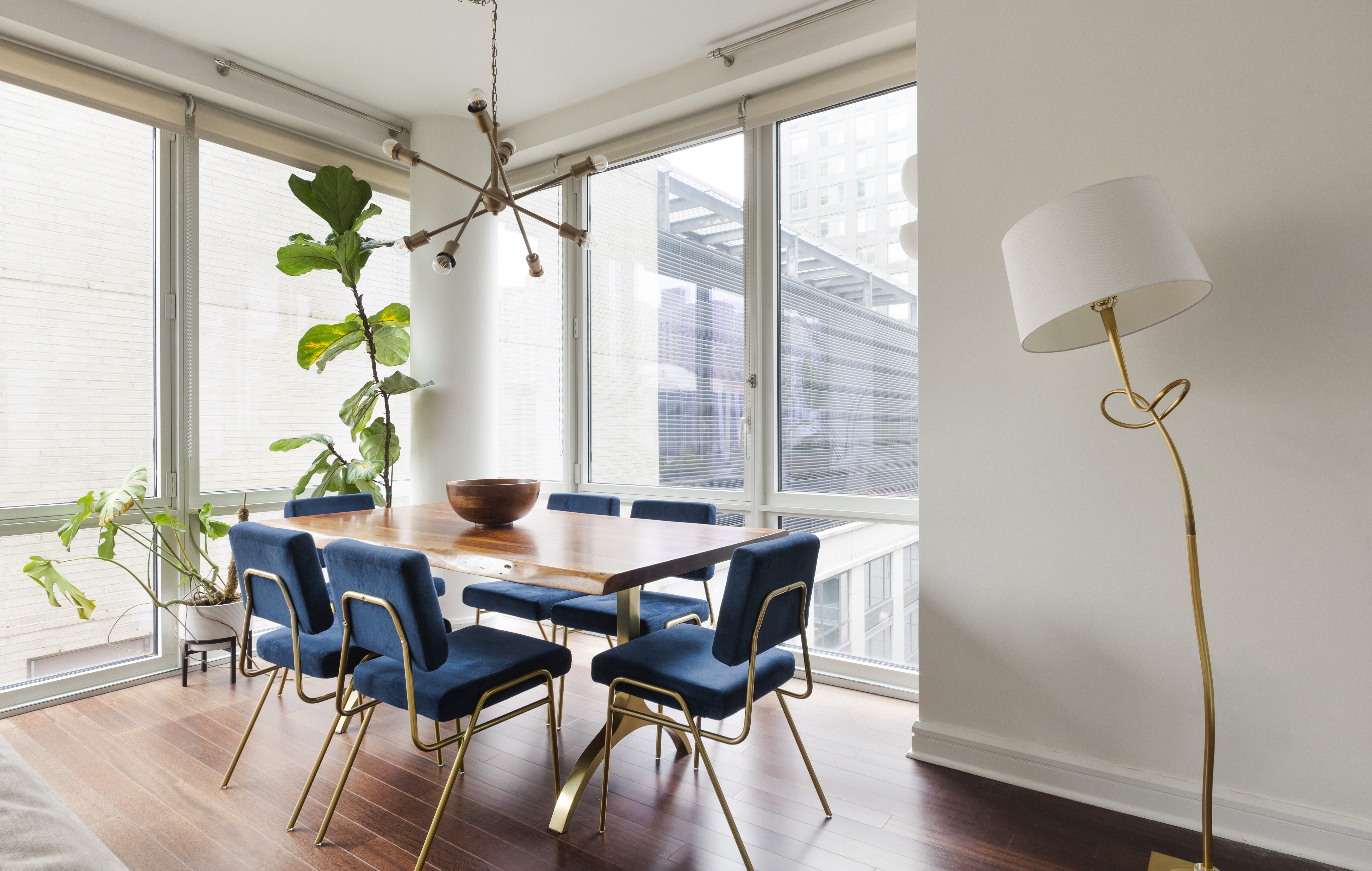 80 Riverside Boulevard, Unit 9E Manhattan, NY 10069 - Photo 4 of 14 a view of a dining room with furniture window and wooden floor