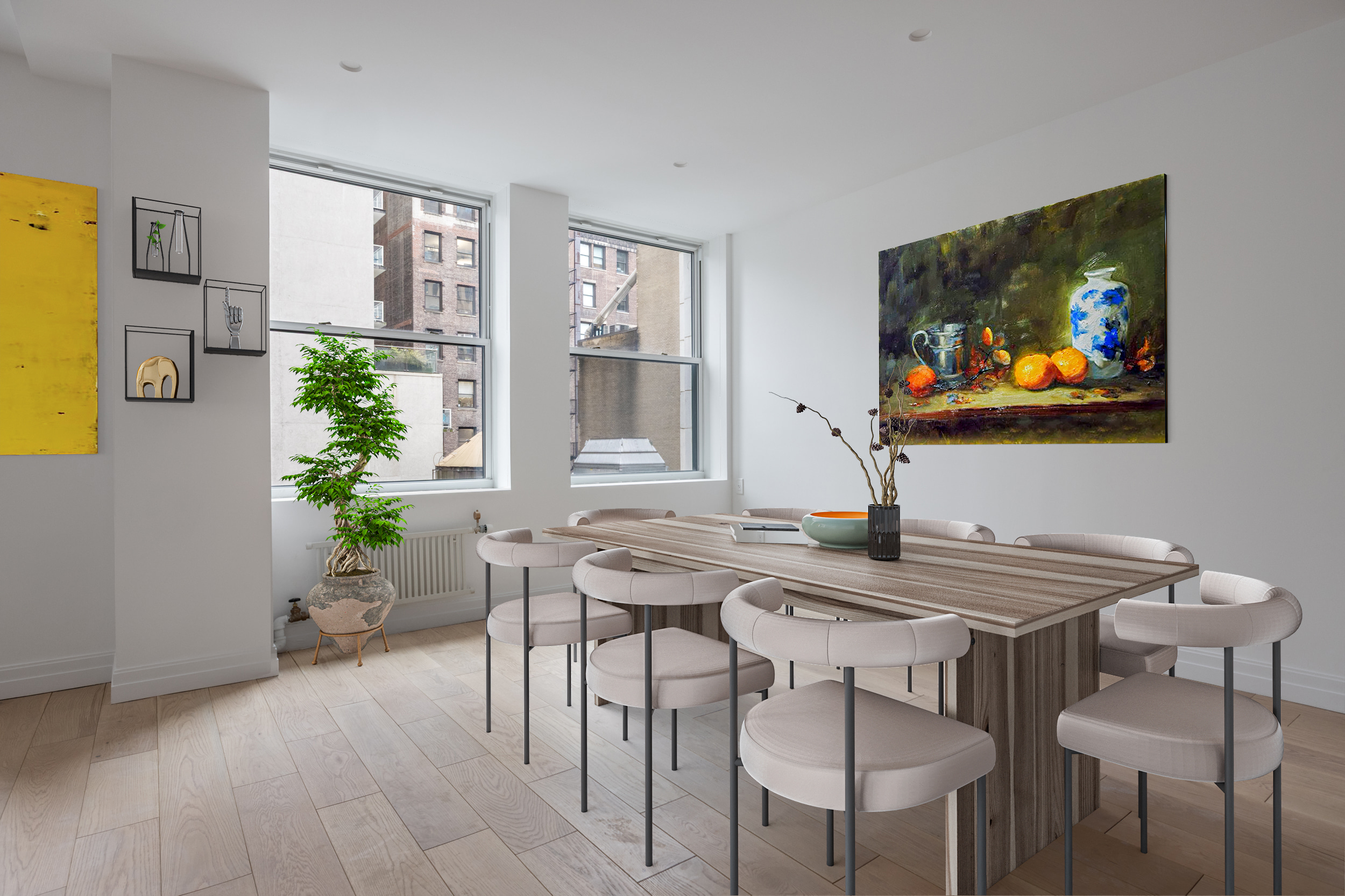 55 Liberty Street, Unit 12C Manhattan, NY 10005 - Photo 3 of 9 a view of a dining room with furniture and wooden floor
