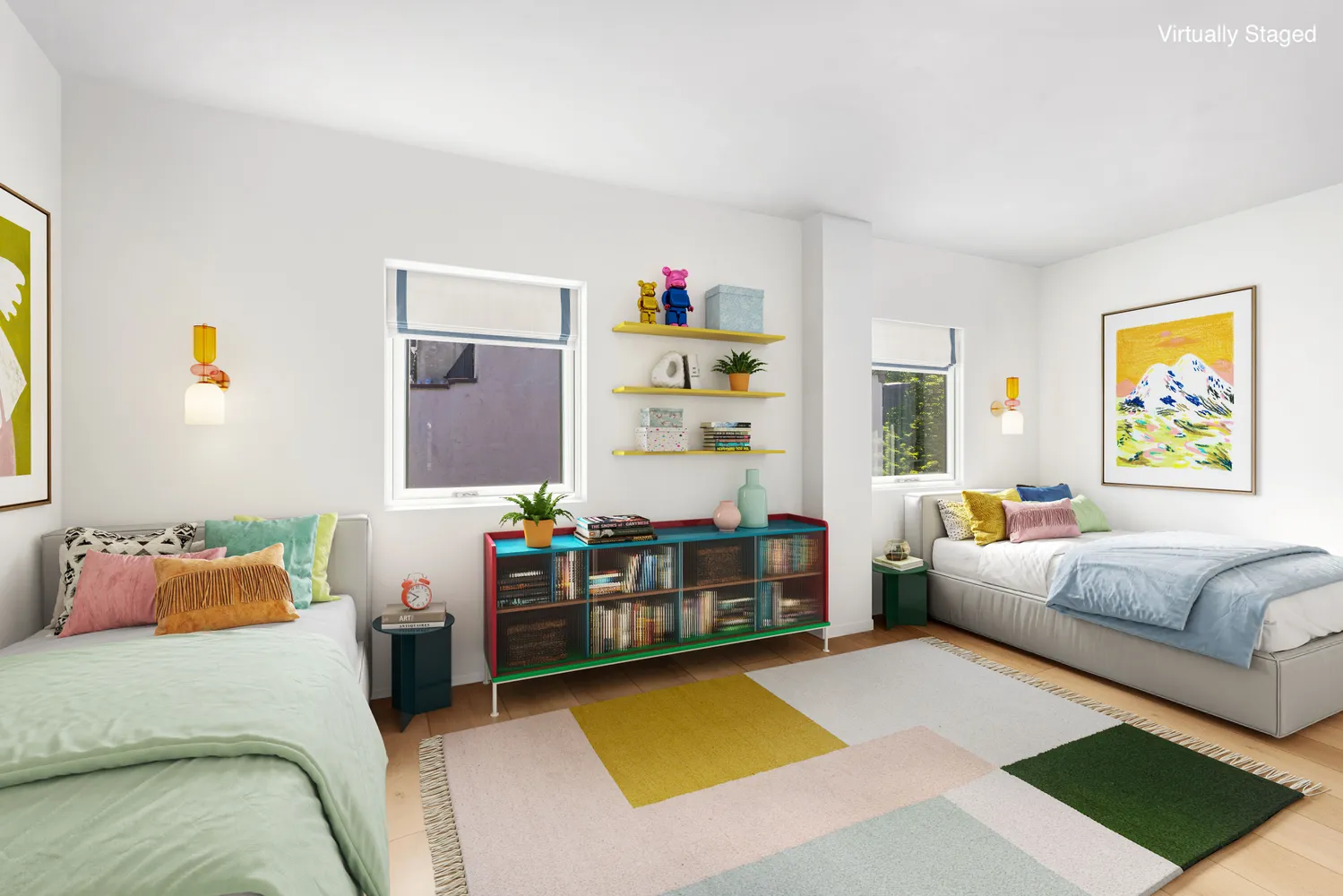 a living room with furniture and window