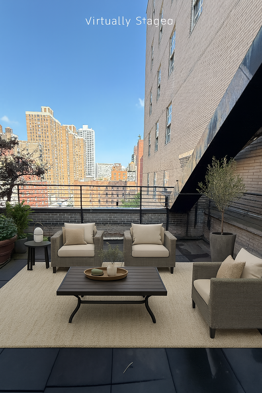 455 Park Avenue South, Unit PH1 Manhattan, NY 10016 - Photo 15 of 17 a view of roof deck with seating space and potted plants