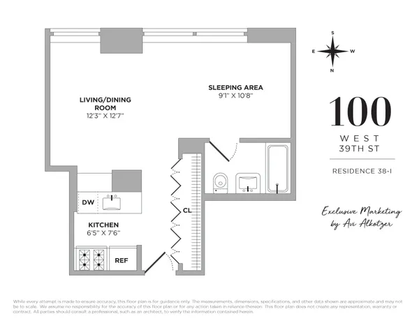 $765,000 | 100 West 39th Street, Unit 38I | Midtown South