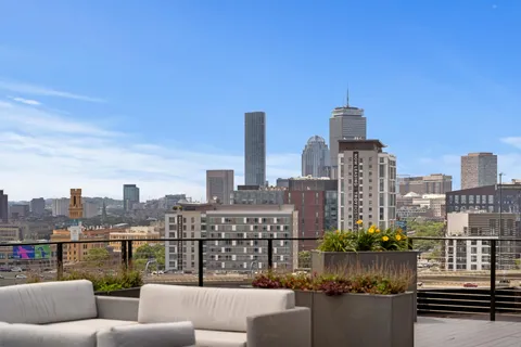 a view of city from balcony