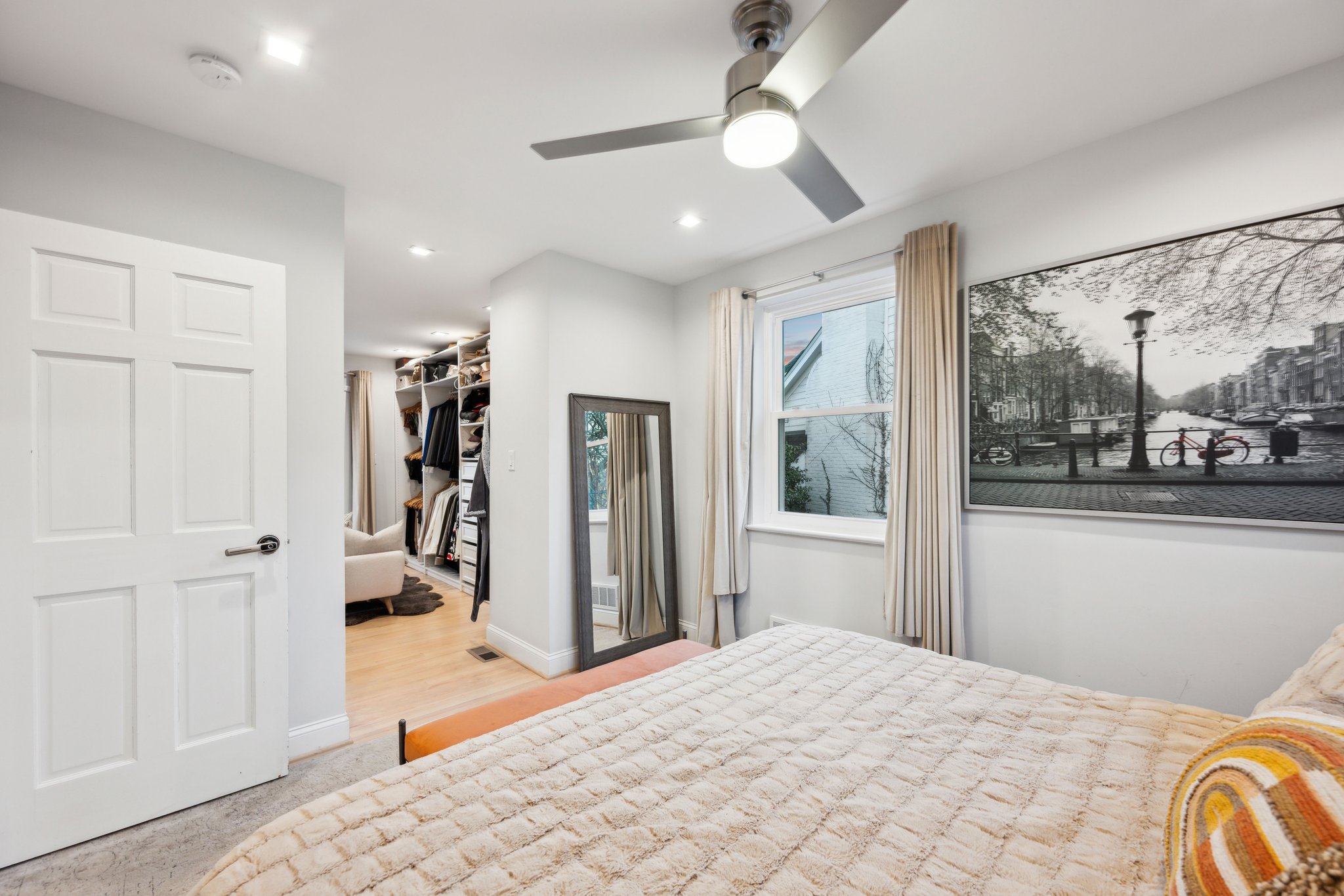2607 Ross Road Chevy Chase, MD 20815 - Photo 17 of 37 a bedroom with a bed and a large window with the outer view
