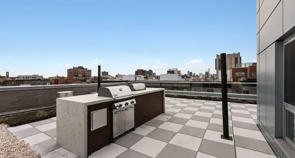 a view of a terrace with seating space