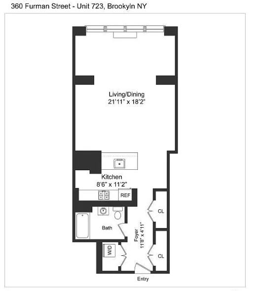 360 Furman Street, Unit 723 Brooklyn, NY 11201 - Photo 41 of 41 a picture of a floor plan