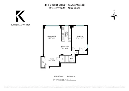 $899,000 | 411 East 53rd Street, Unit 8C | Sutton Place