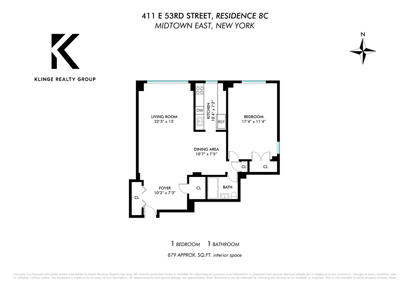 411 East 53rd Street, Unit 8C Manhattan, NY 10022 - Photo 10 of 10 a picture of a floor plan