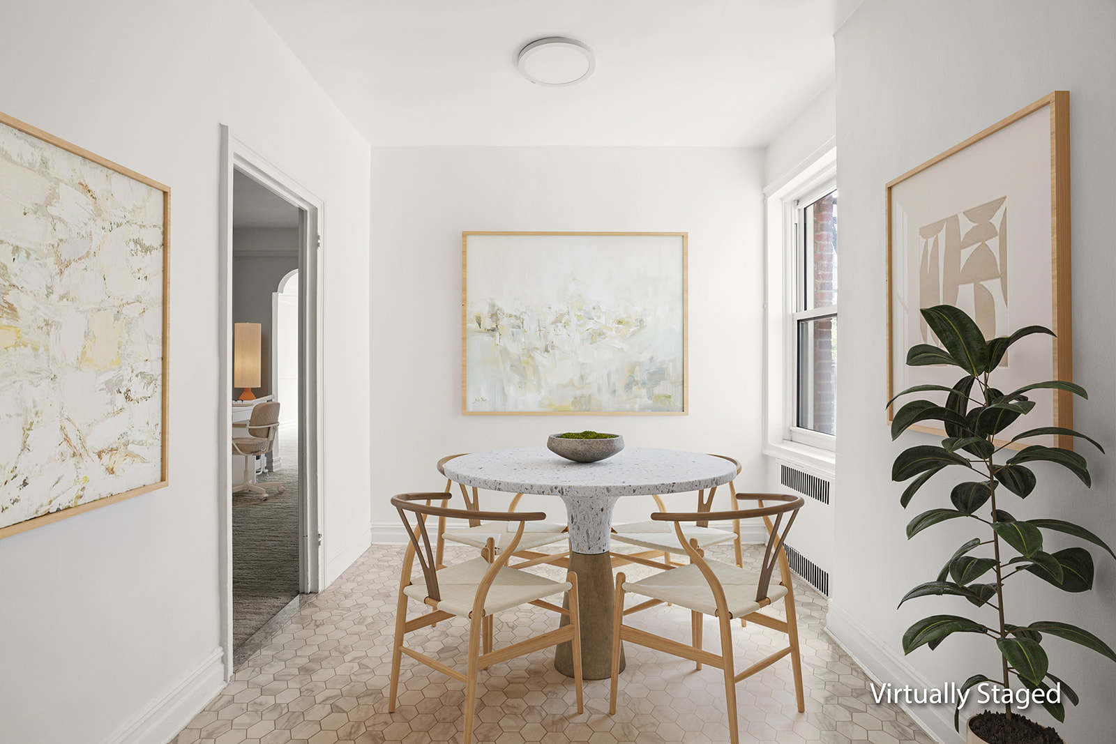 72-17 34th Avenue, Unit 4J Queens, NY 11372 - Photo 5 of 14 a dining room with furniture and window