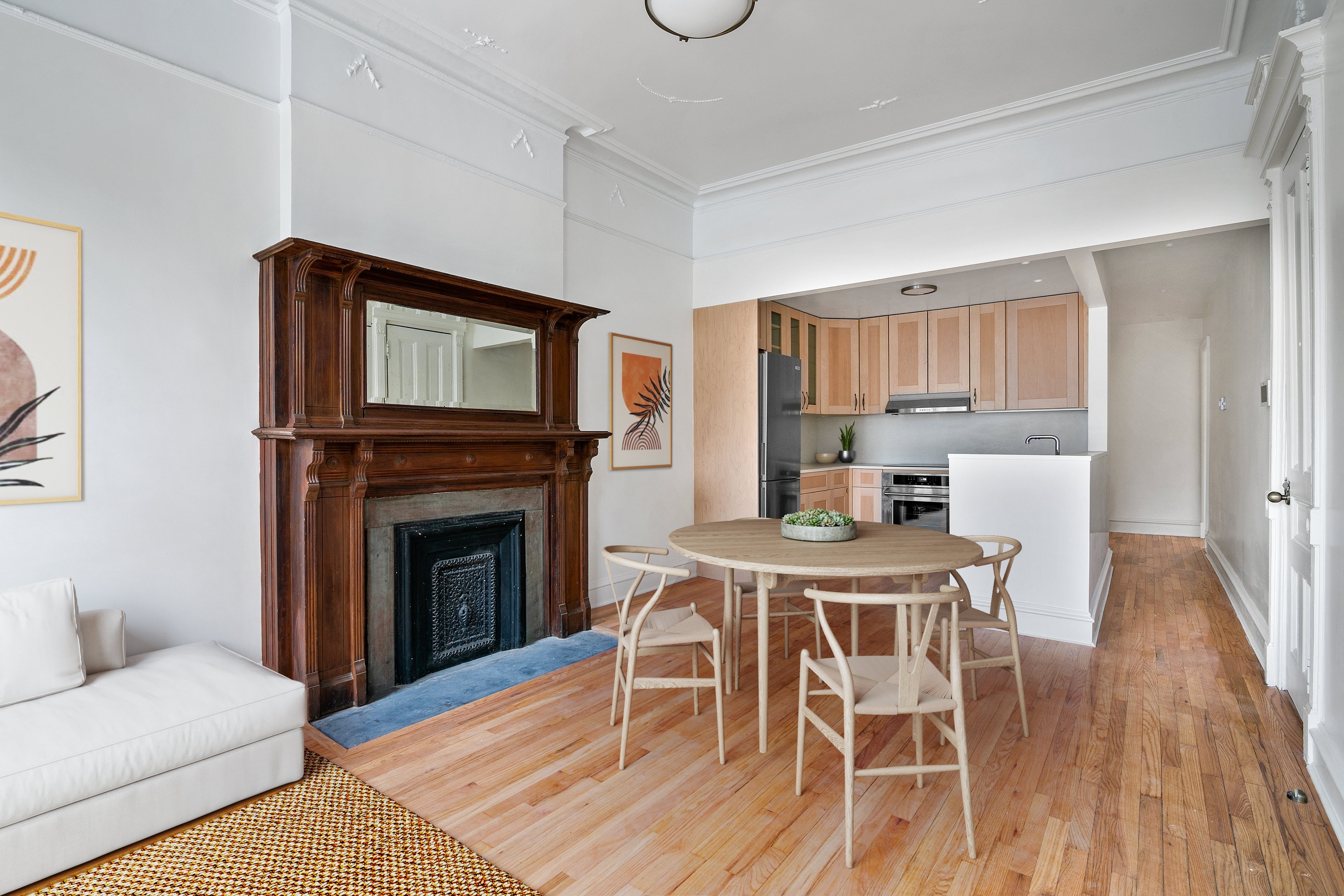 914 President Street, Unit TWNHSE Brooklyn, NY 11215 - Photo 15 of 29 a view of a livingroom with furniture and a fireplace