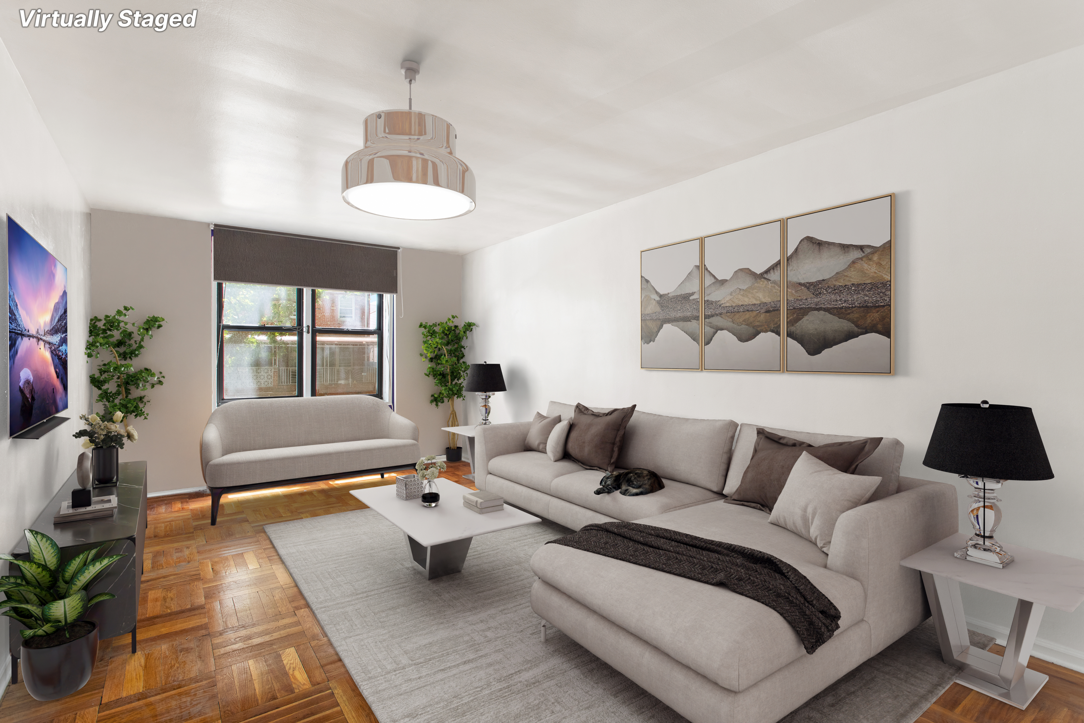 345 Webster Avenue, Unit 1U Brooklyn, NY 11230 - Photo 1 of 10 a living room with furniture and a large window