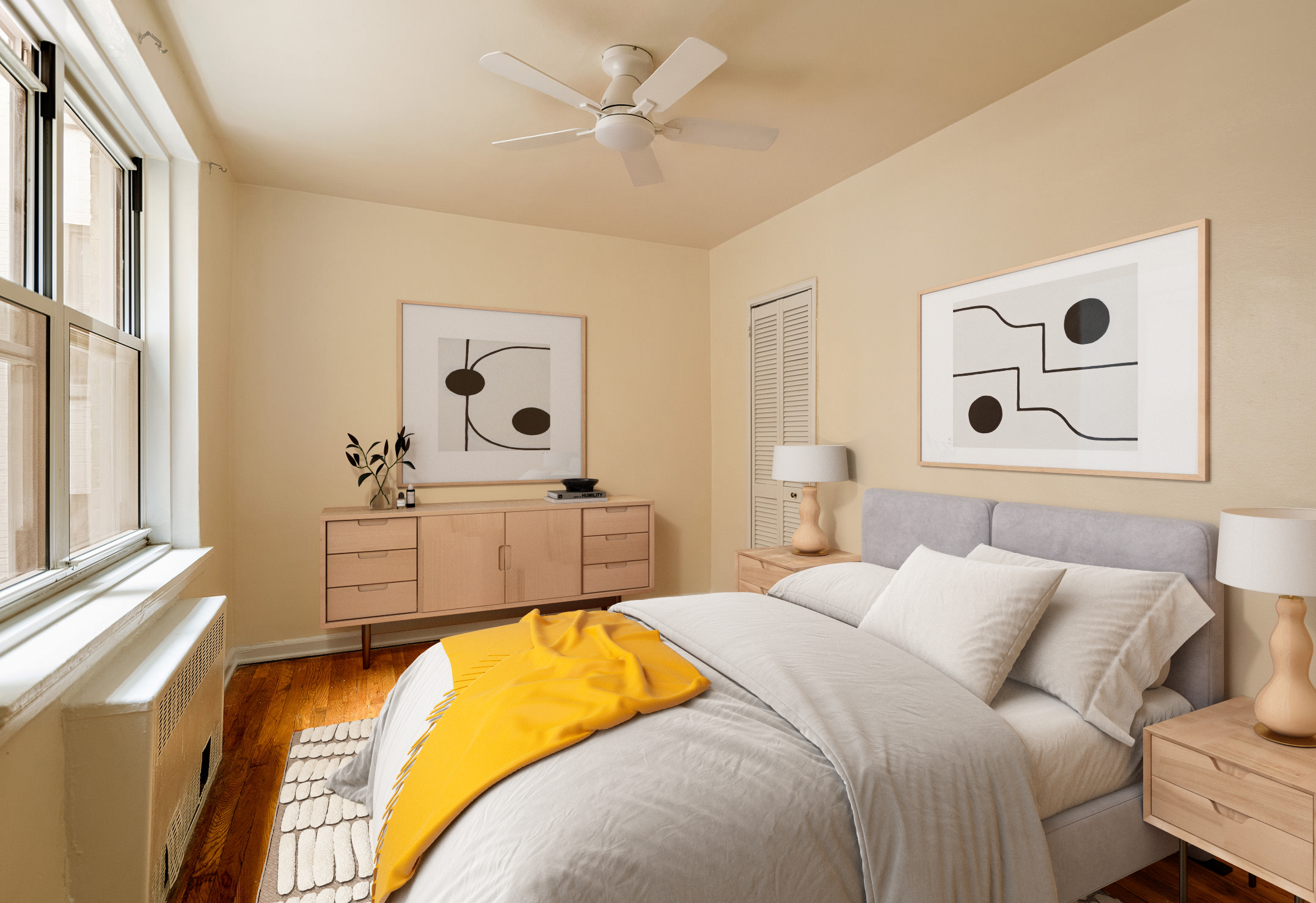 30 Monroe Place, Unit 3A Brooklyn, NY 11201 - Photo 6 of 8 a bedroom with a large bed and a window