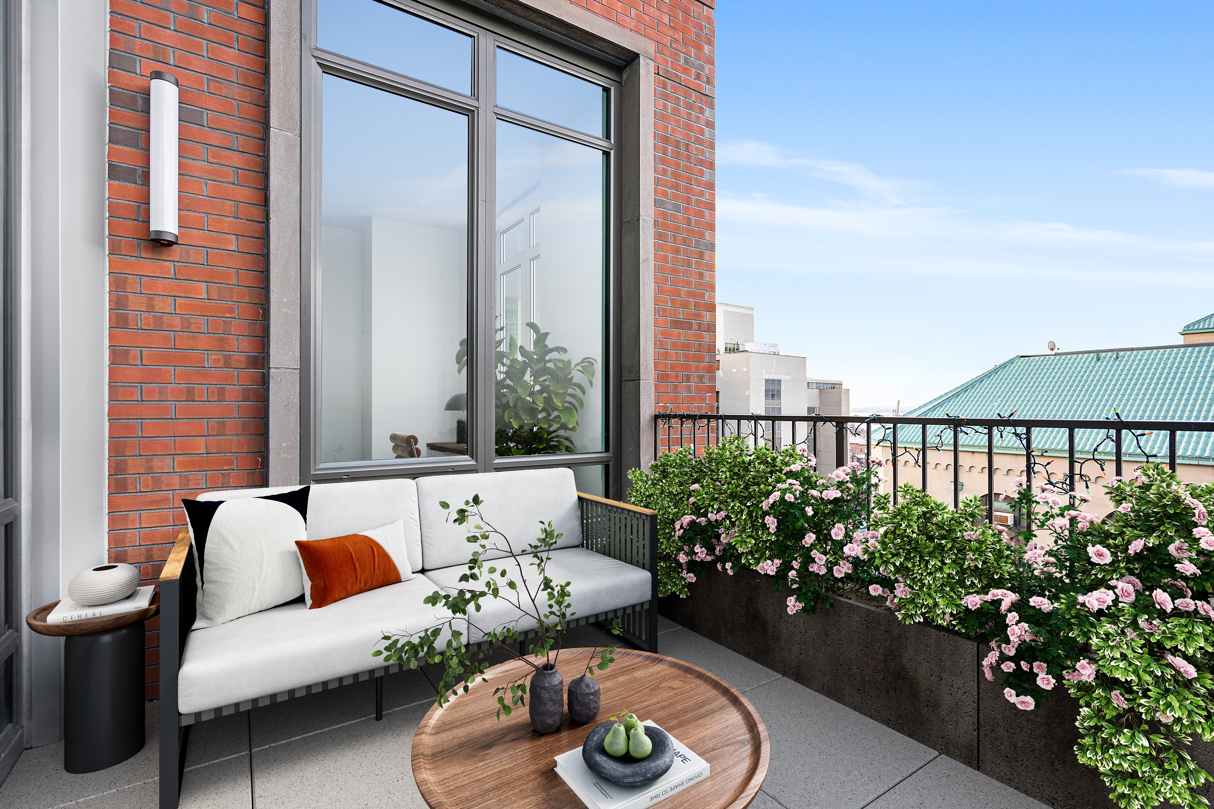 265 State Street, Unit 1601 Brooklyn, NY 11201 - Photo 5 of 14 a balcony with furniture and a potted plant
