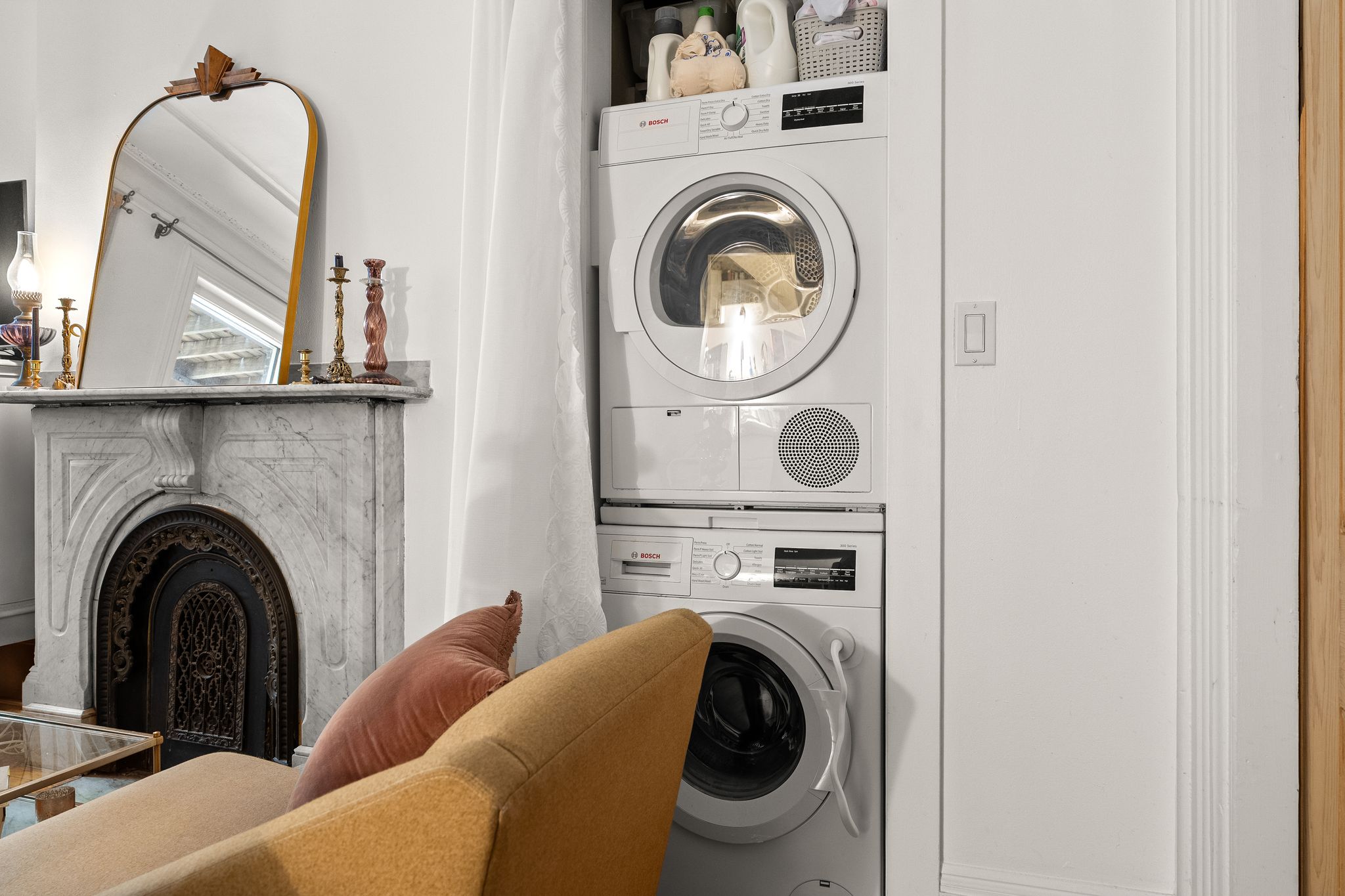 46 East Springfield Street, Unit 2 Boston, MA 02118 - Photo 7 of 10 a living room with furniture and a fireplace