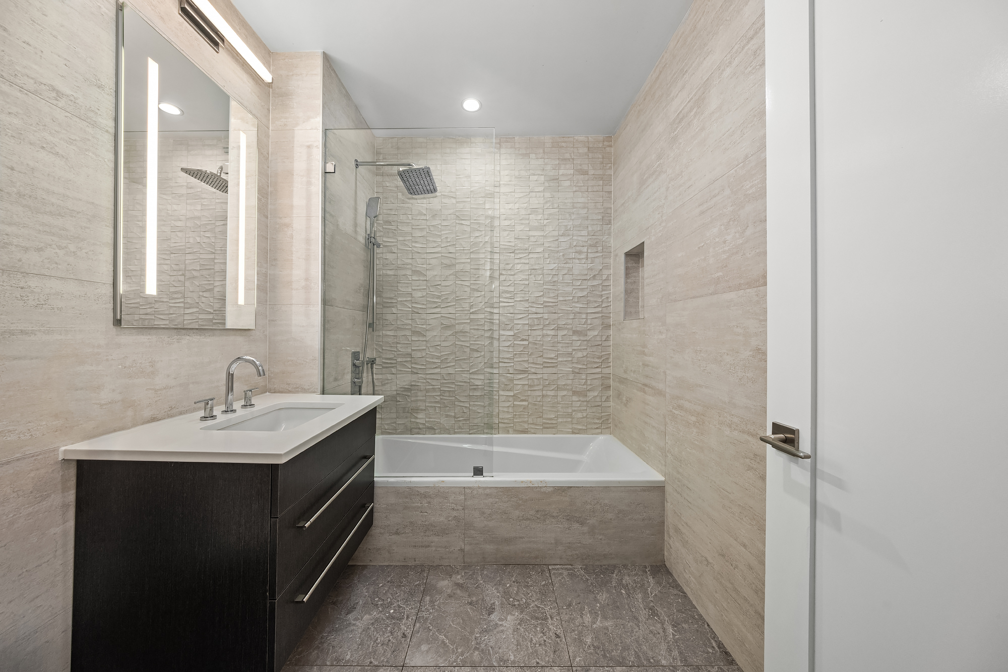 45 Garnet Street, Unit 1A Brooklyn, NY 11231 - Photo 7 of 13 a bathroom with a sink a toilet and shower