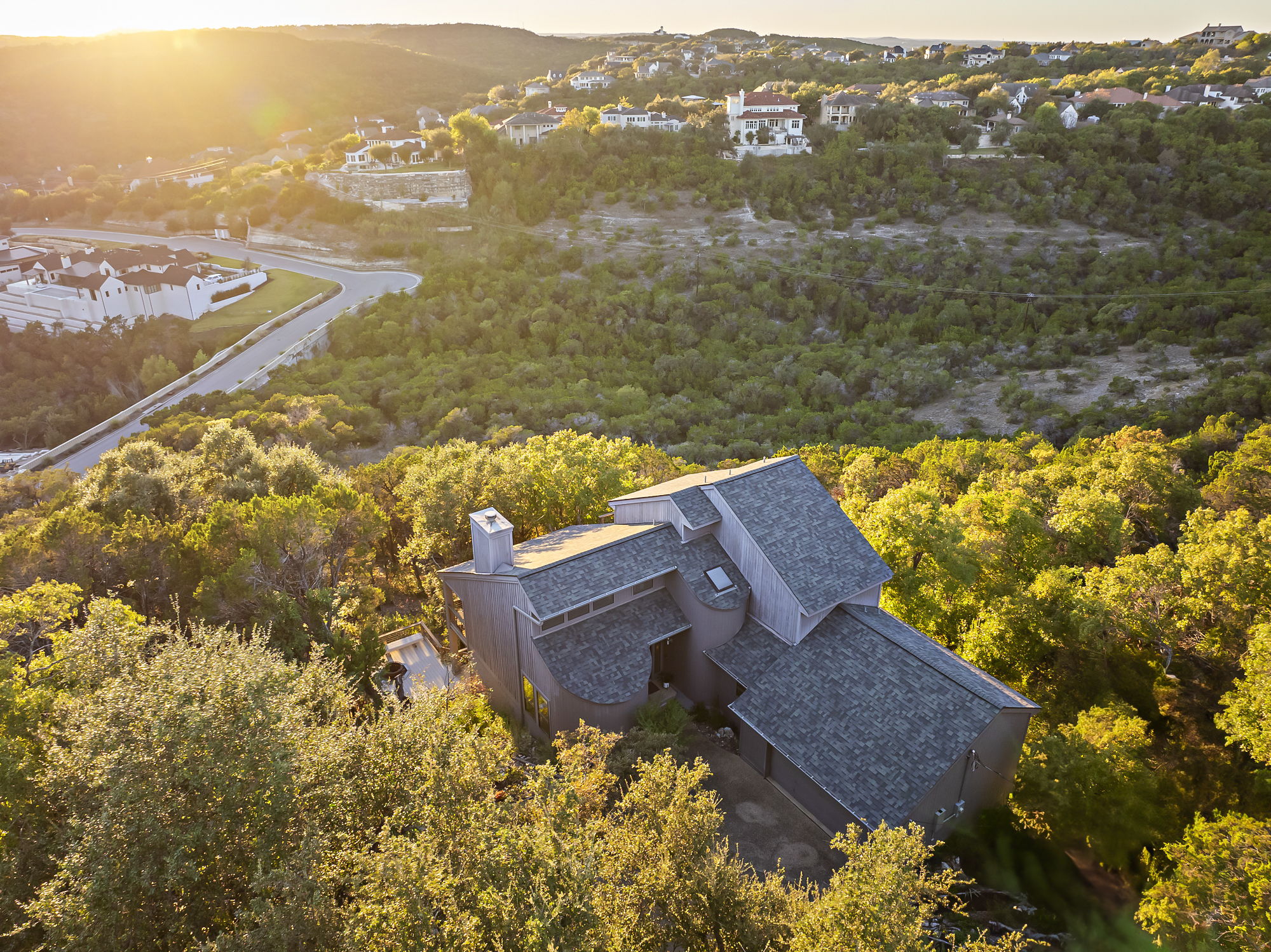 1605 The High Road Austin, TX 78746 - Photo 38 of 45 an aerial view of residential houses with outdoor space