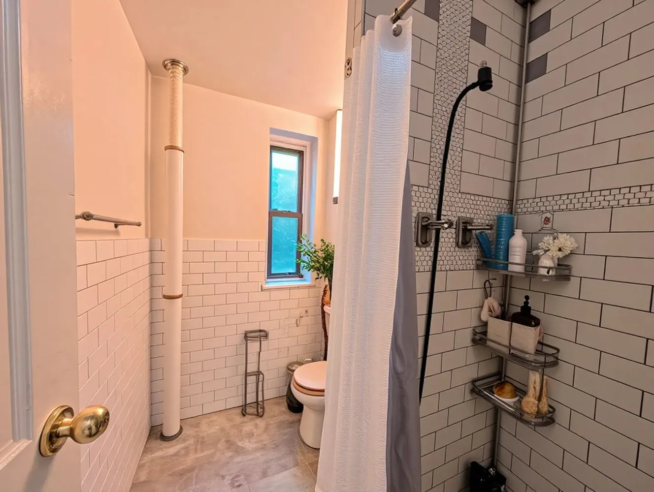 a bathroom with a shower