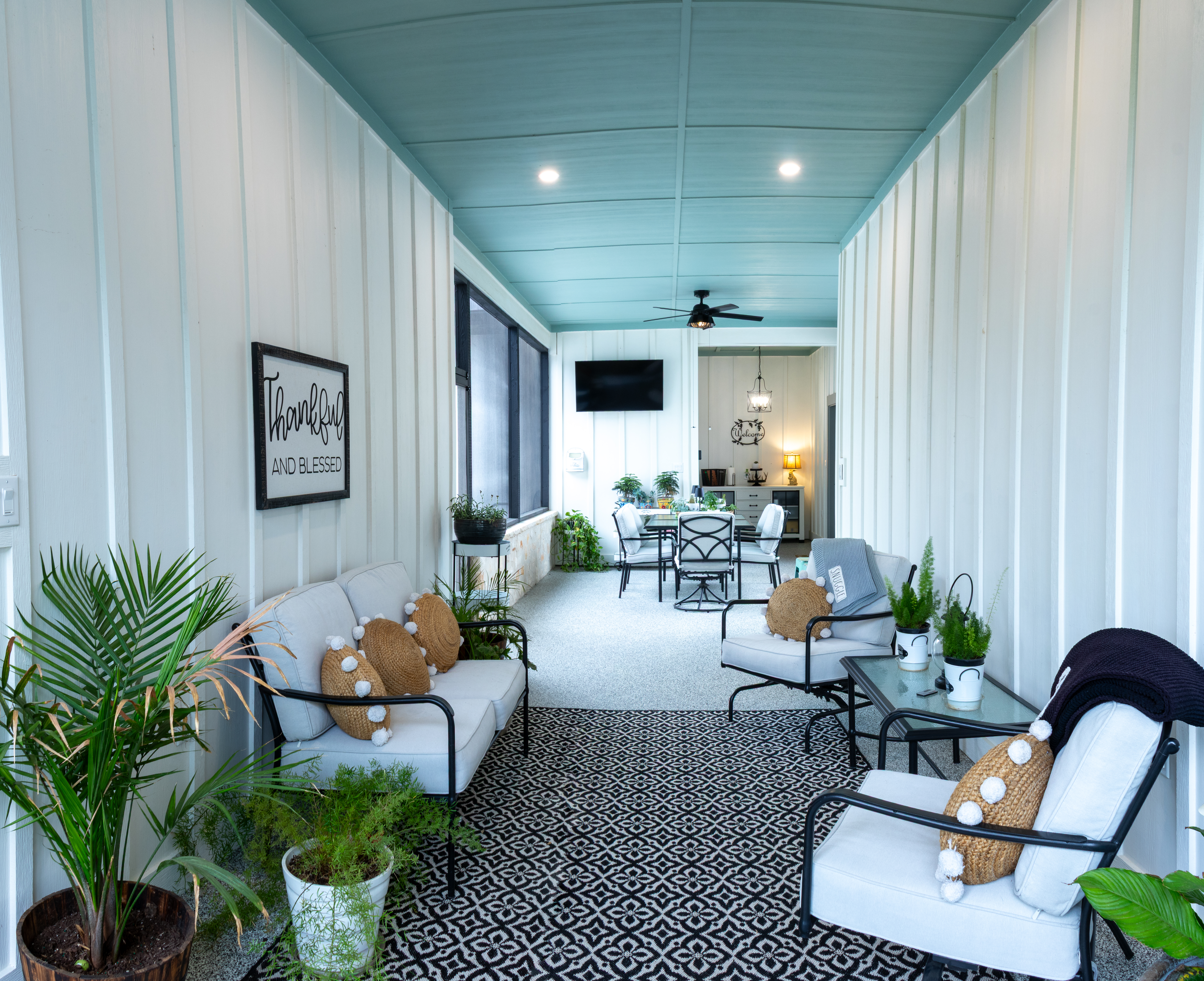 272 Slate Rock Road Willow City, TX 78675 - Photo 2 of 30 a living room with furniture and a potted plant