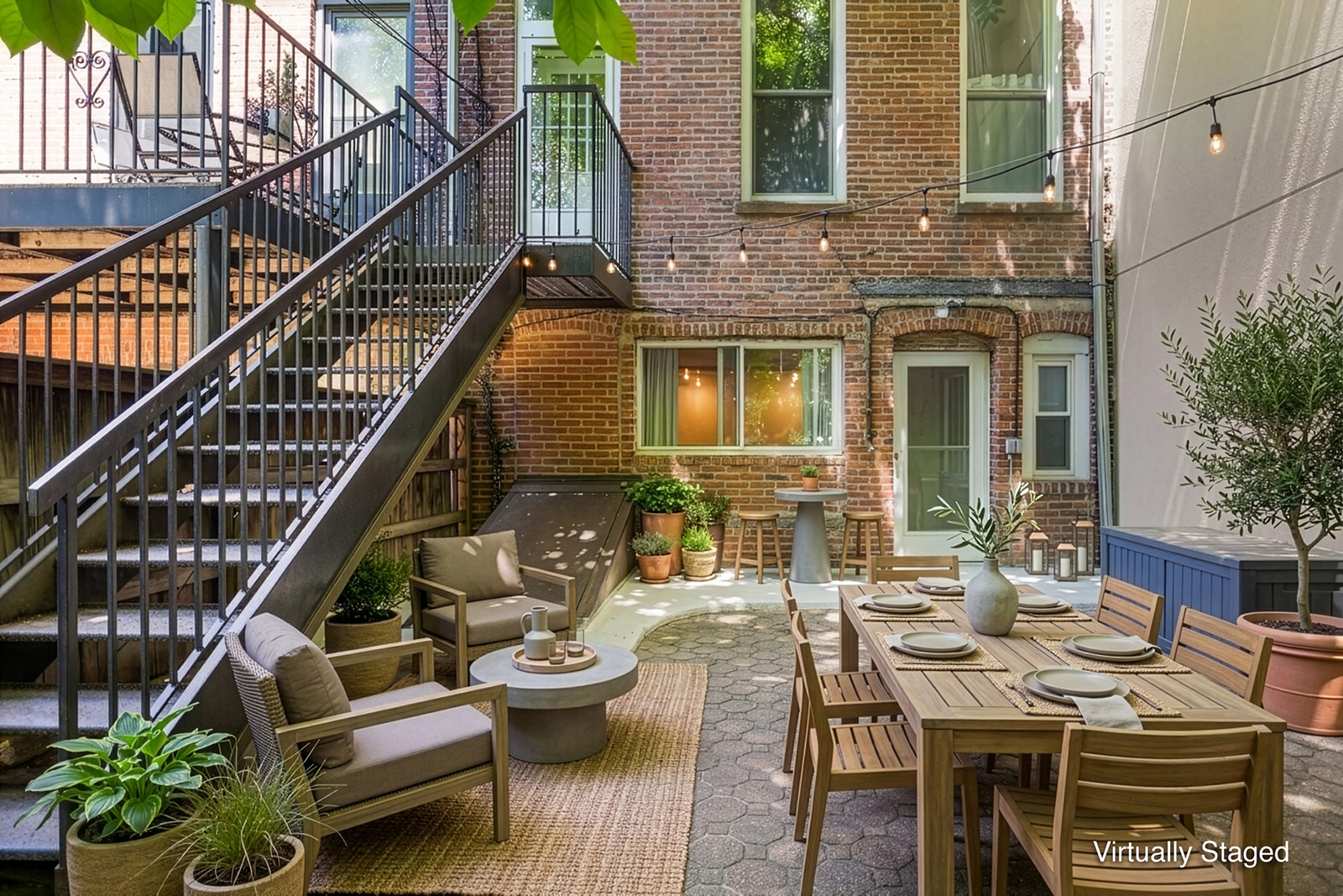 726A Union Street, Unit 1 Brooklyn, NY 11215 - Photo 4 of 13 a view of a patio with couches table and chairs with potted plants