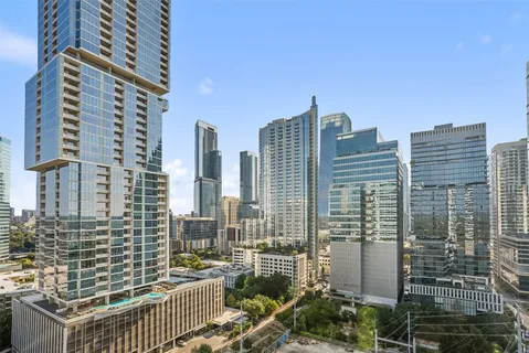 a view of city with balcony