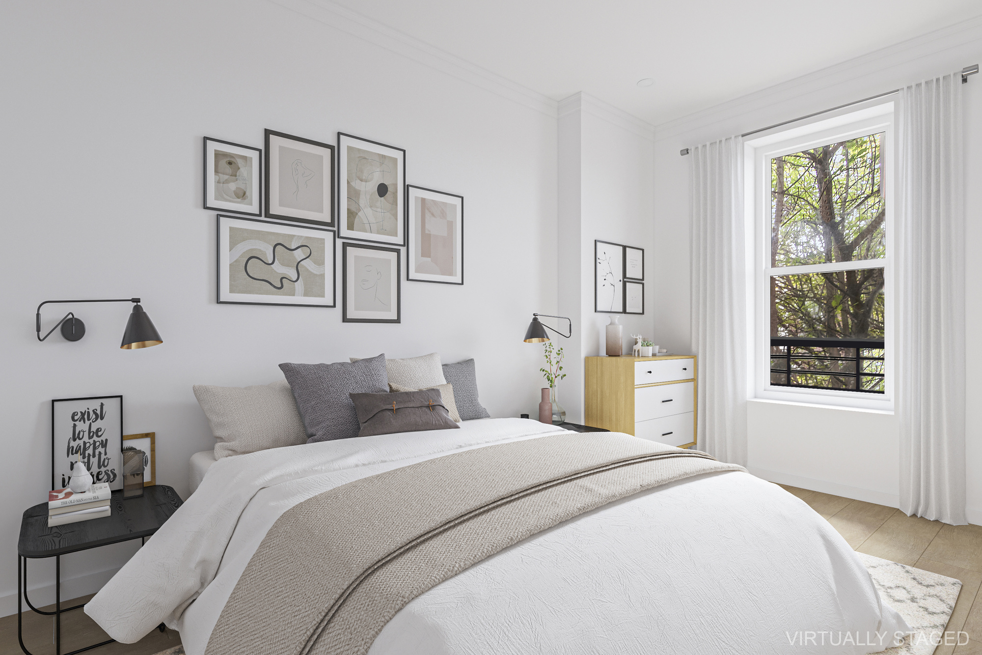 1541 Nostrand Avenue Brooklyn, NY 11226 - Photo 5 of 16 a bedroom with a bed and a window