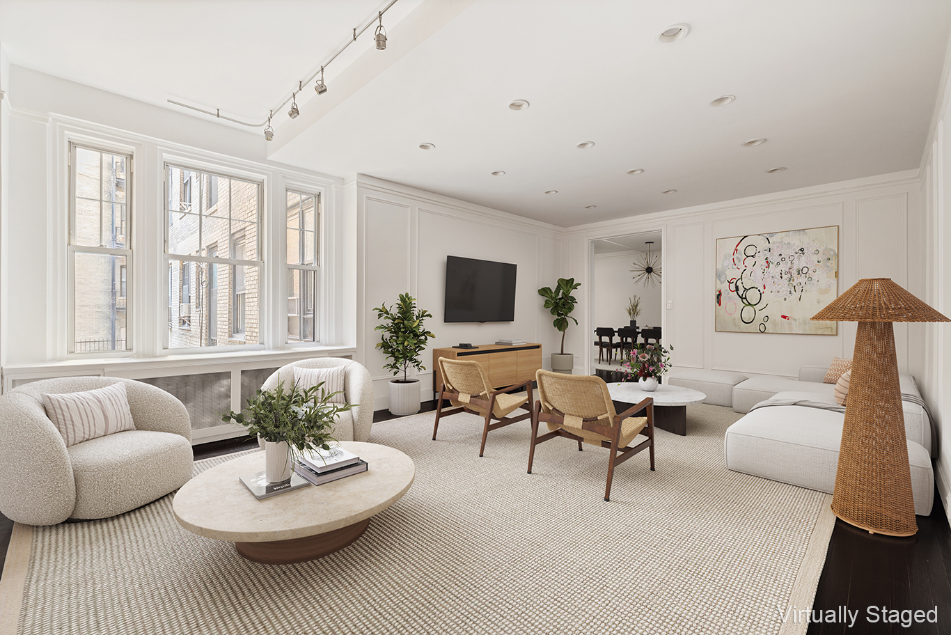 310 West End Avenue, Unit 2A Manhattan, NY 10023 - Photo 2 of 19 a living room with furniture and a flat screen tv