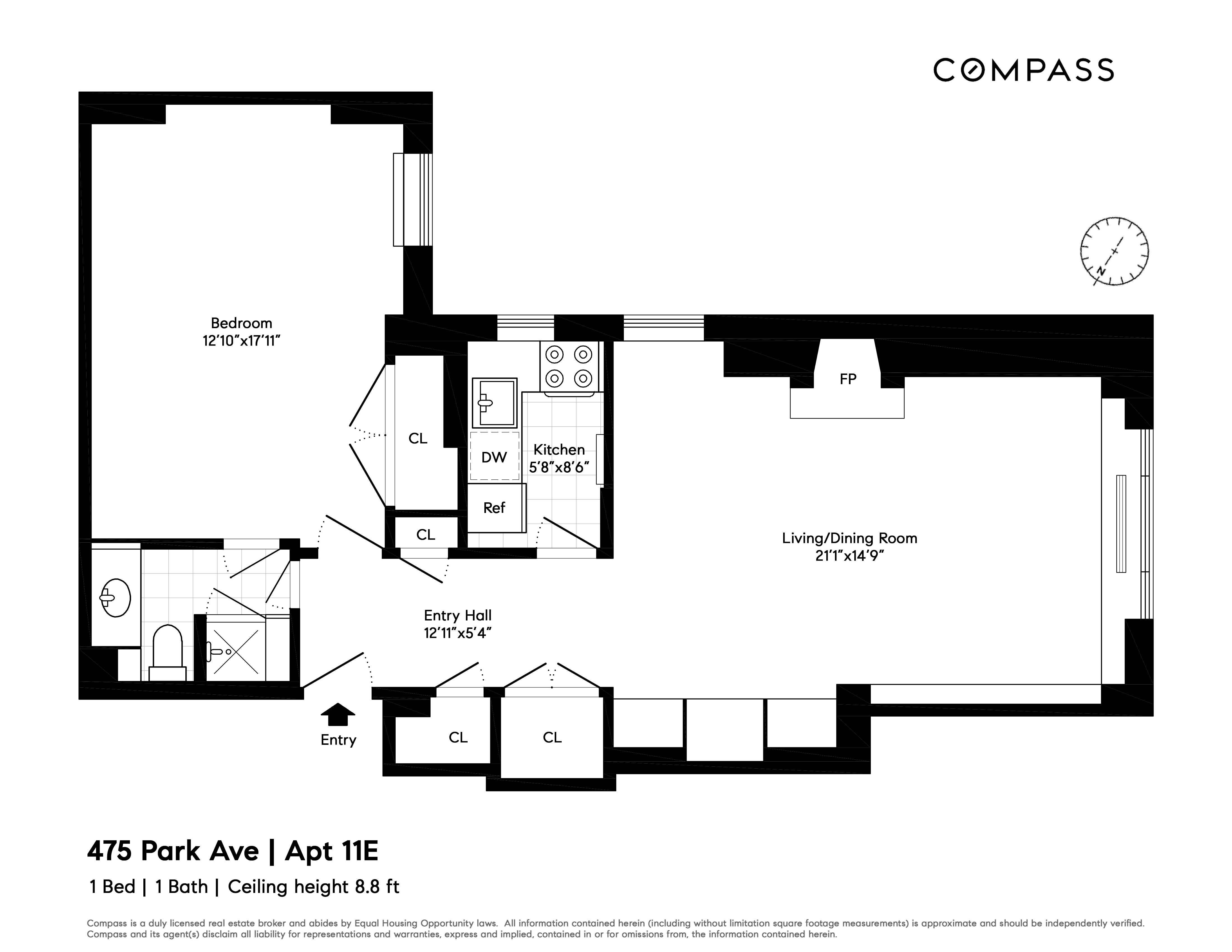 475 Park Avenue, Unit 11E Manhattan, NY 10022 - Photo 9 of 9 a picture of a floor plan