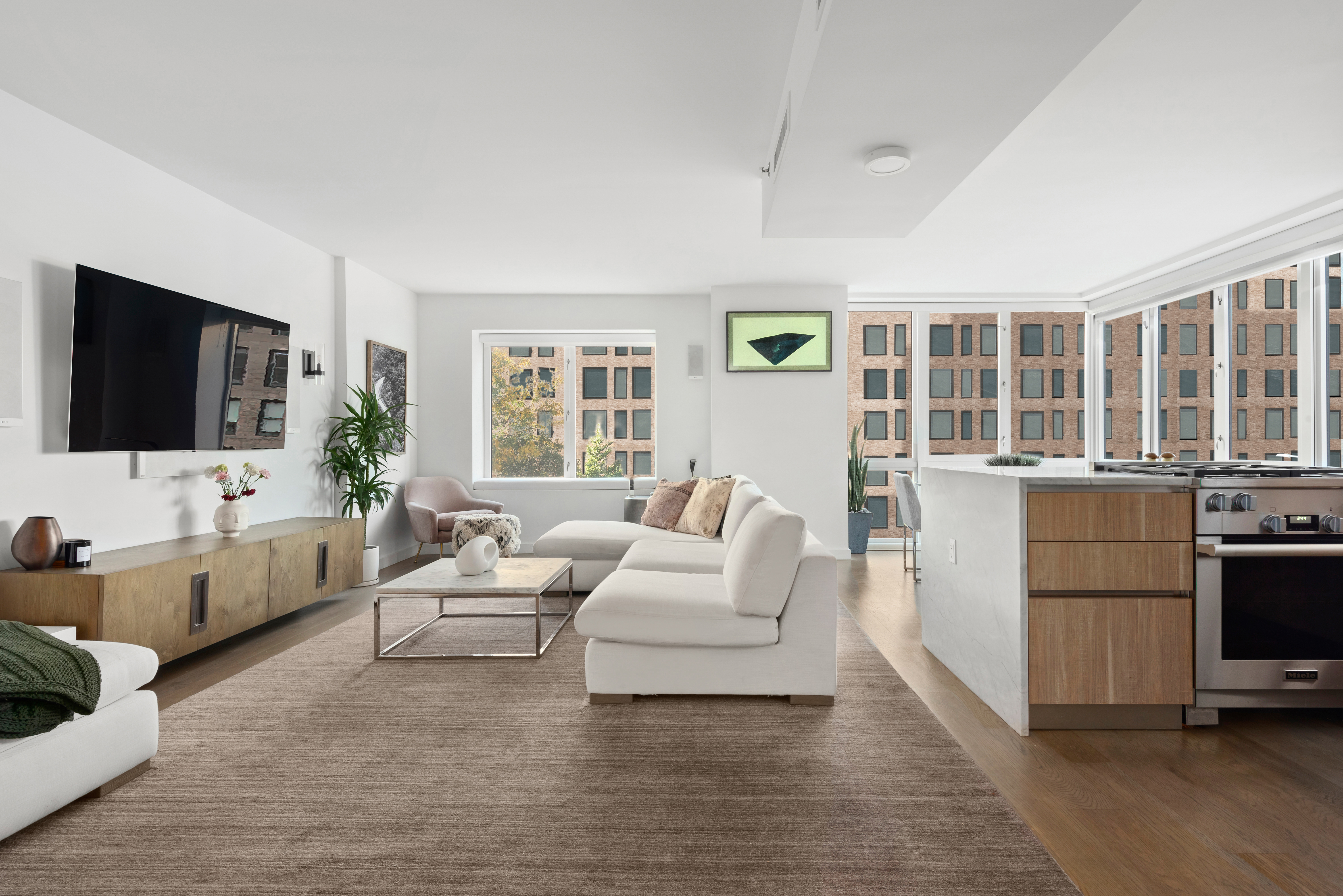 265 East Houston Street, Unit 4 Manhattan, NY 10002 - Photo 5 of 20 a living room with furniture and a flat screen tv