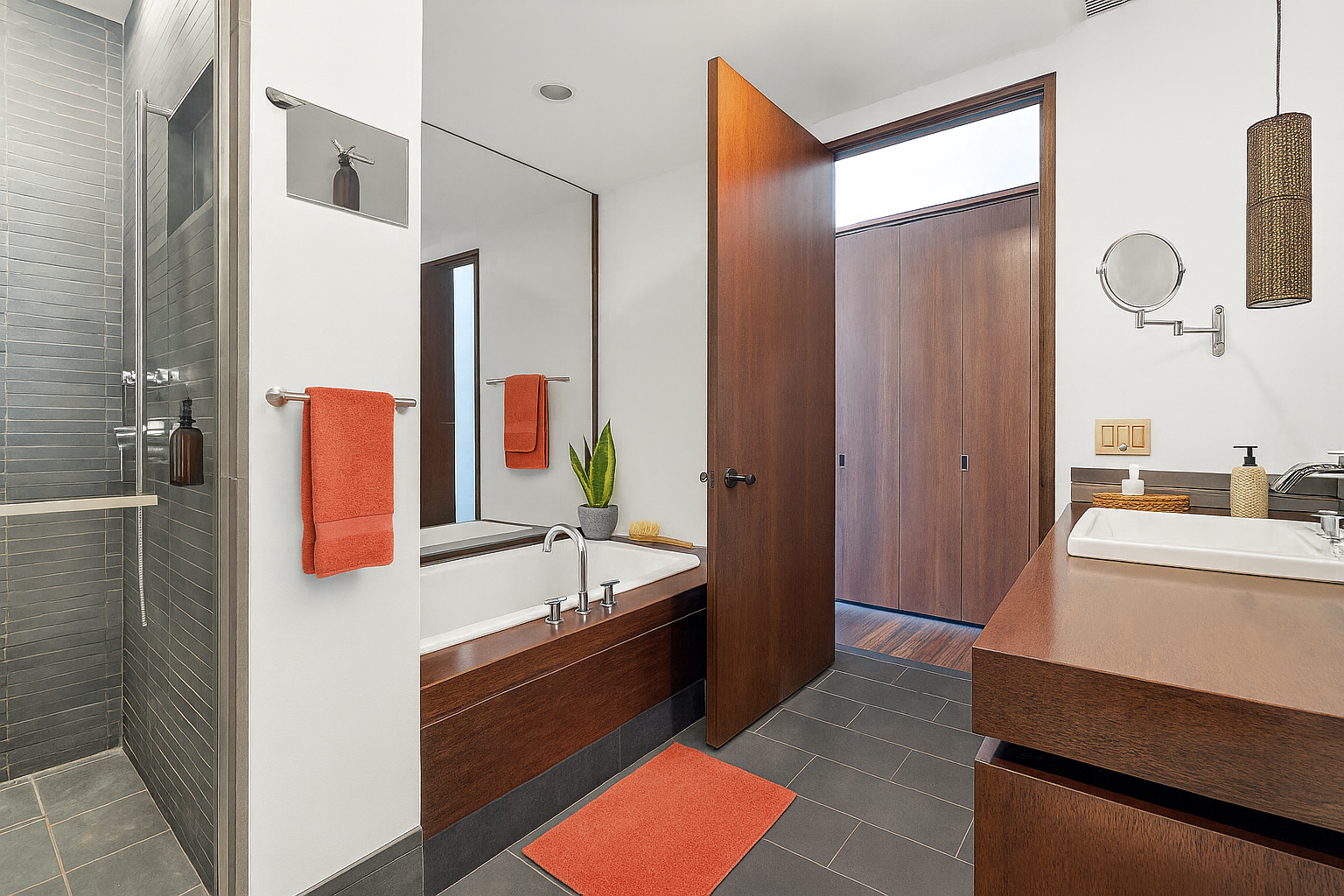 40 Broad Street, Unit 20C Manhattan, NY 10004 - Photo 5 of 20 a bathroom with a tub sink and mirror