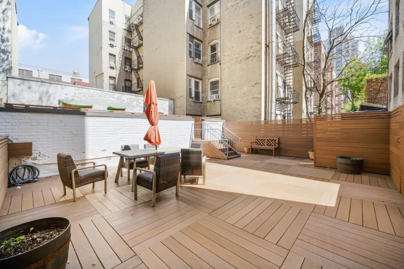 a view of outdoor space with seating area