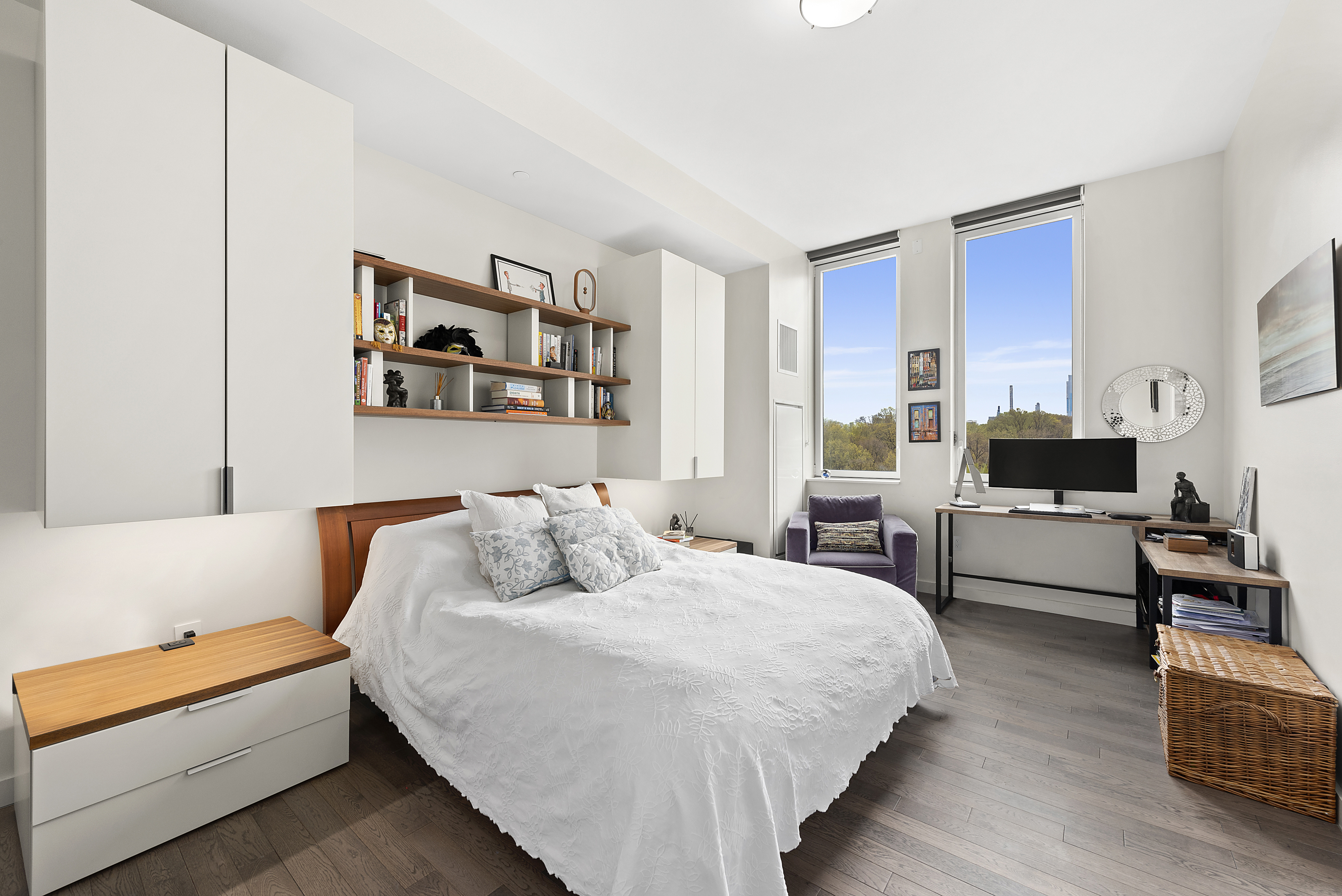 285 West 110th Street, Unit 9B Manhattan, NY 10026 - Photo 6 of 20 a bedroom with bed and a couch