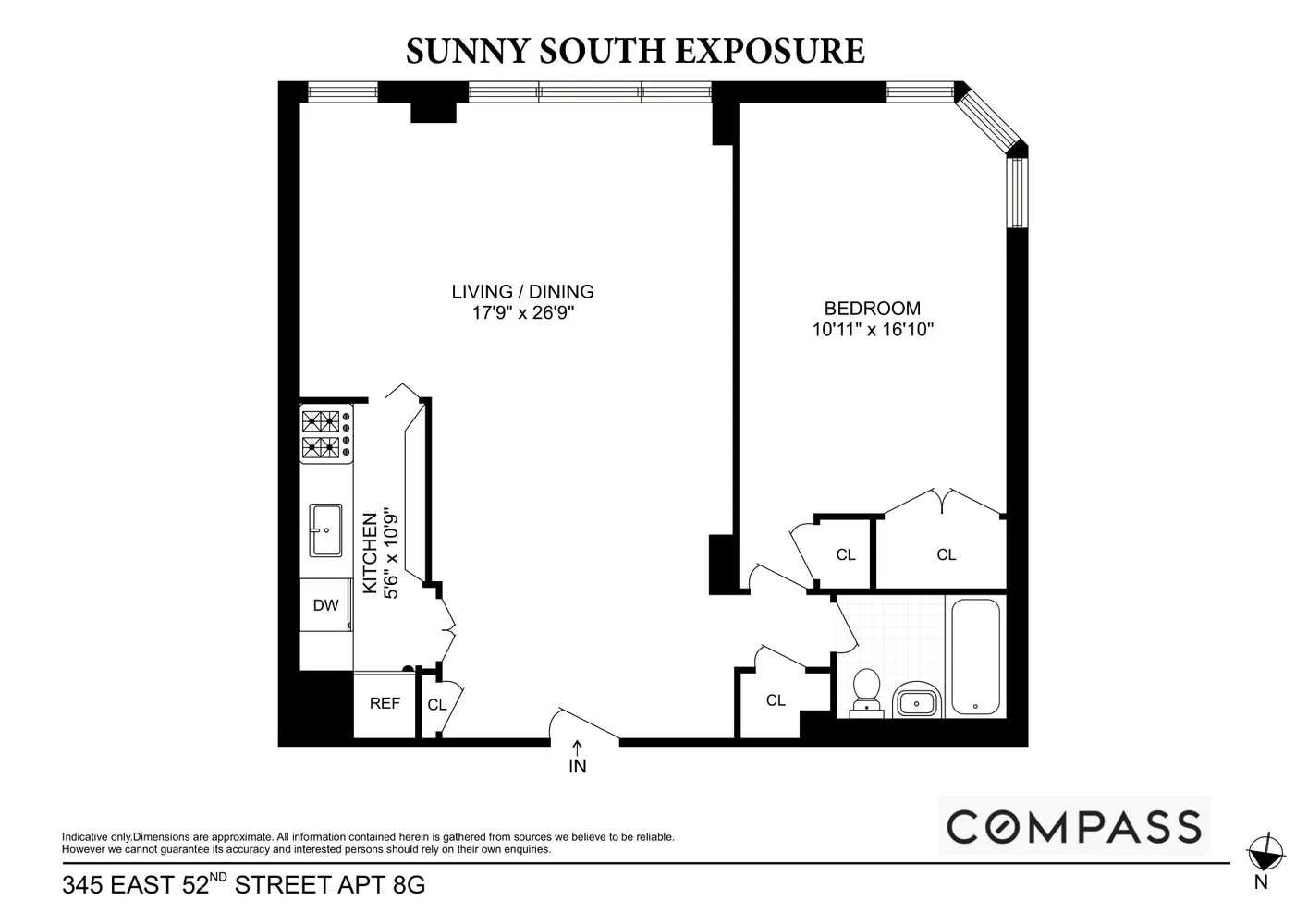 $650,000 | 345 East 52nd Street, Unit 8G | Midtown East