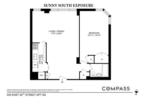 $650,000 | 345 East 52nd Street, Unit 8G | Midtown East
