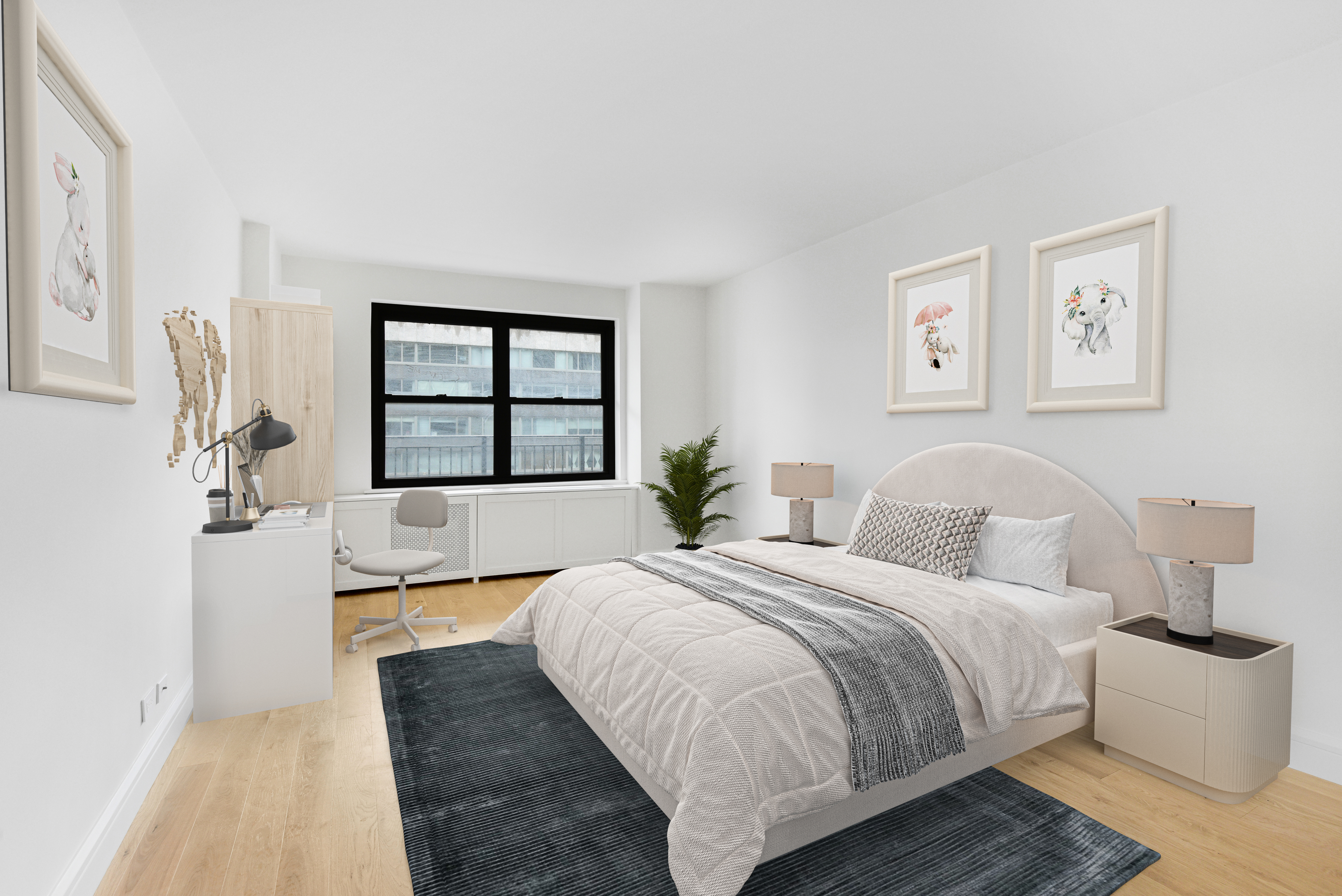 205 West End Avenue, Unit 15H Manhattan, NY 10023 - Photo 9 of 17 a bedroom with a large bed and a window