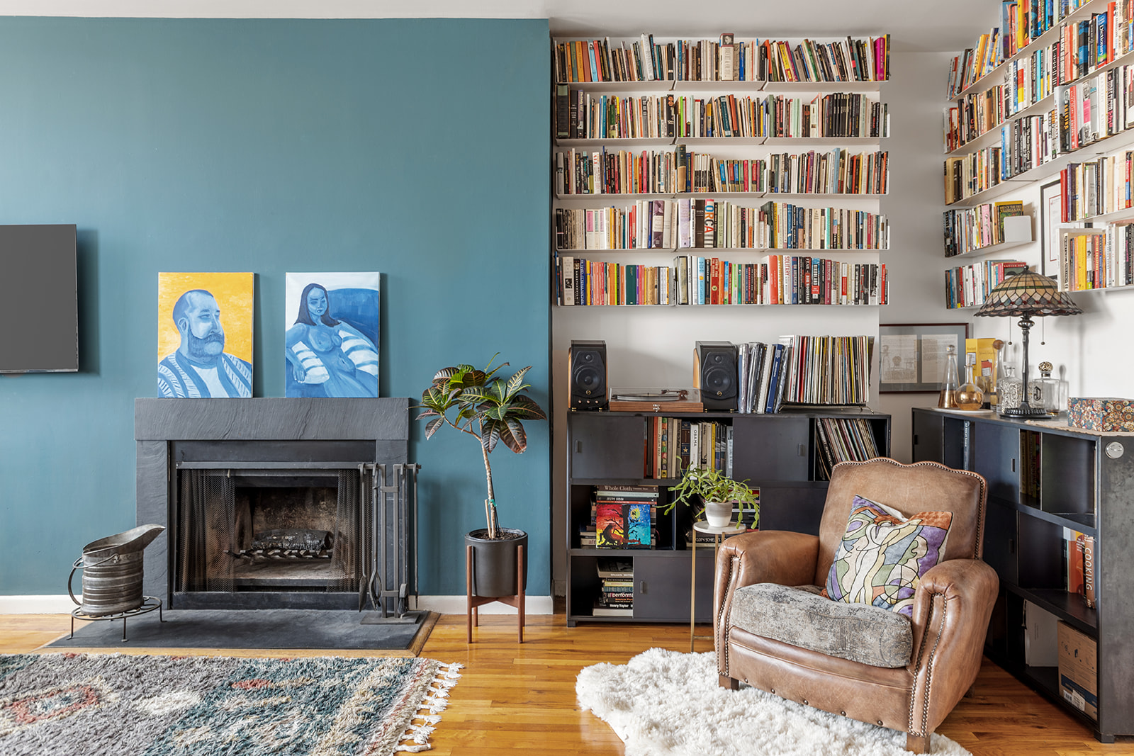 88 Wyckoff Street, Unit 4F Brooklyn, NY 11201 - Photo 2 of 12 a living room with furniture and a fireplace