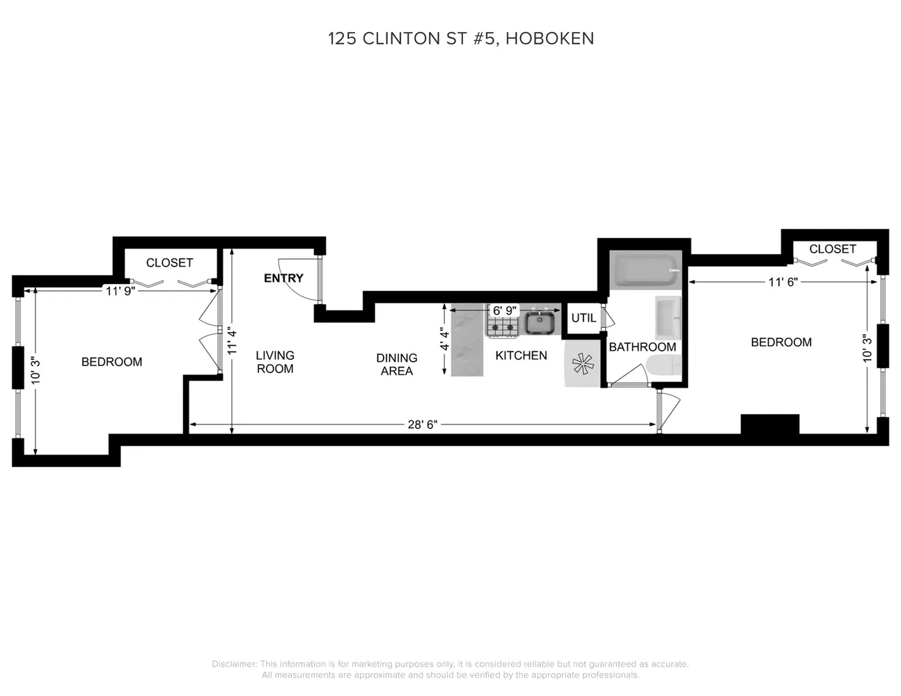 $3,000 | 125 Clinton Street, Unit 5, Hoboken, NJ 07030