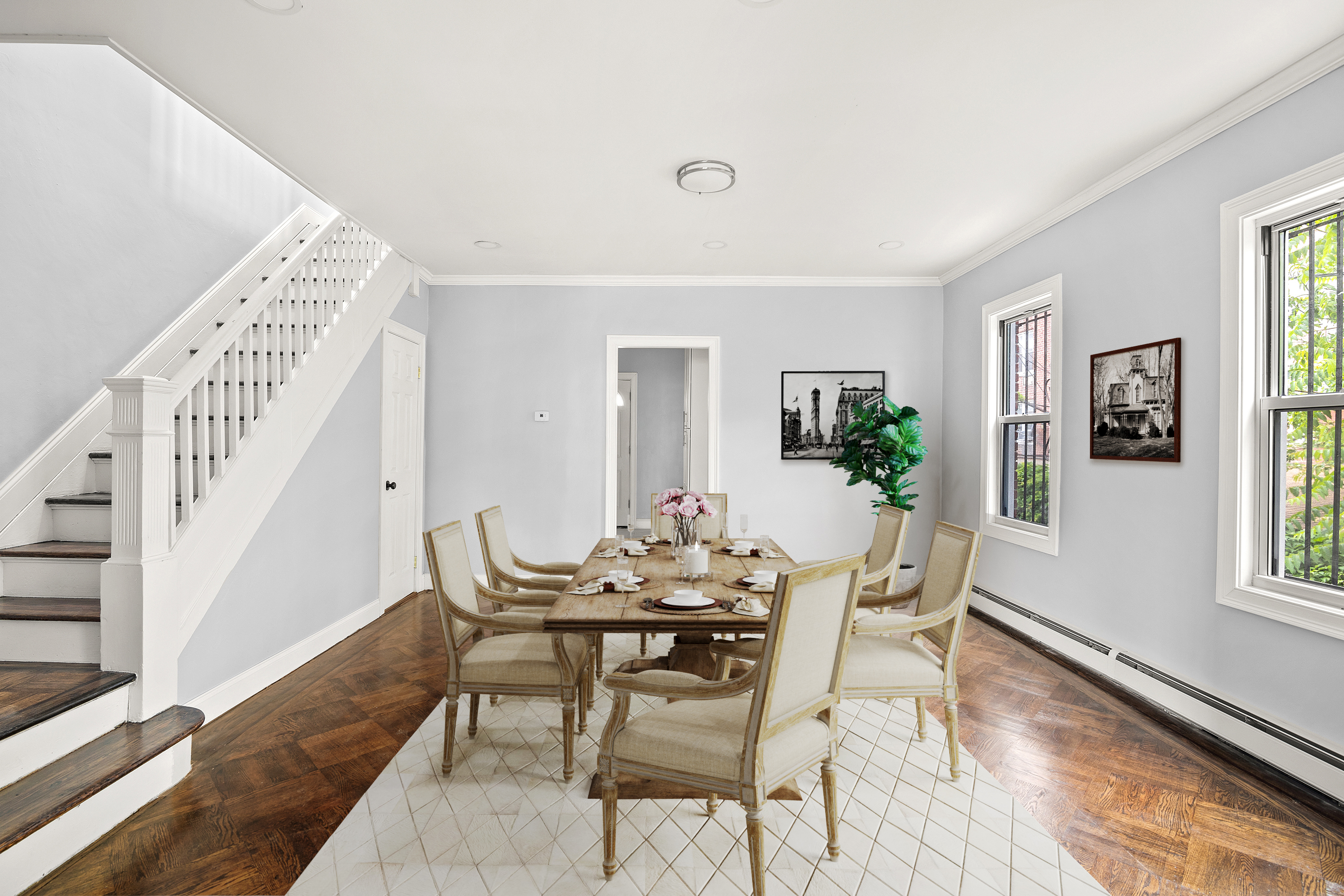 806 East 48th Street Brooklyn, NY 11203 - Photo 1 of 13 a view of a dining room with furniture and wooden floor