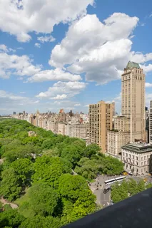 a view of a city with tall buildings