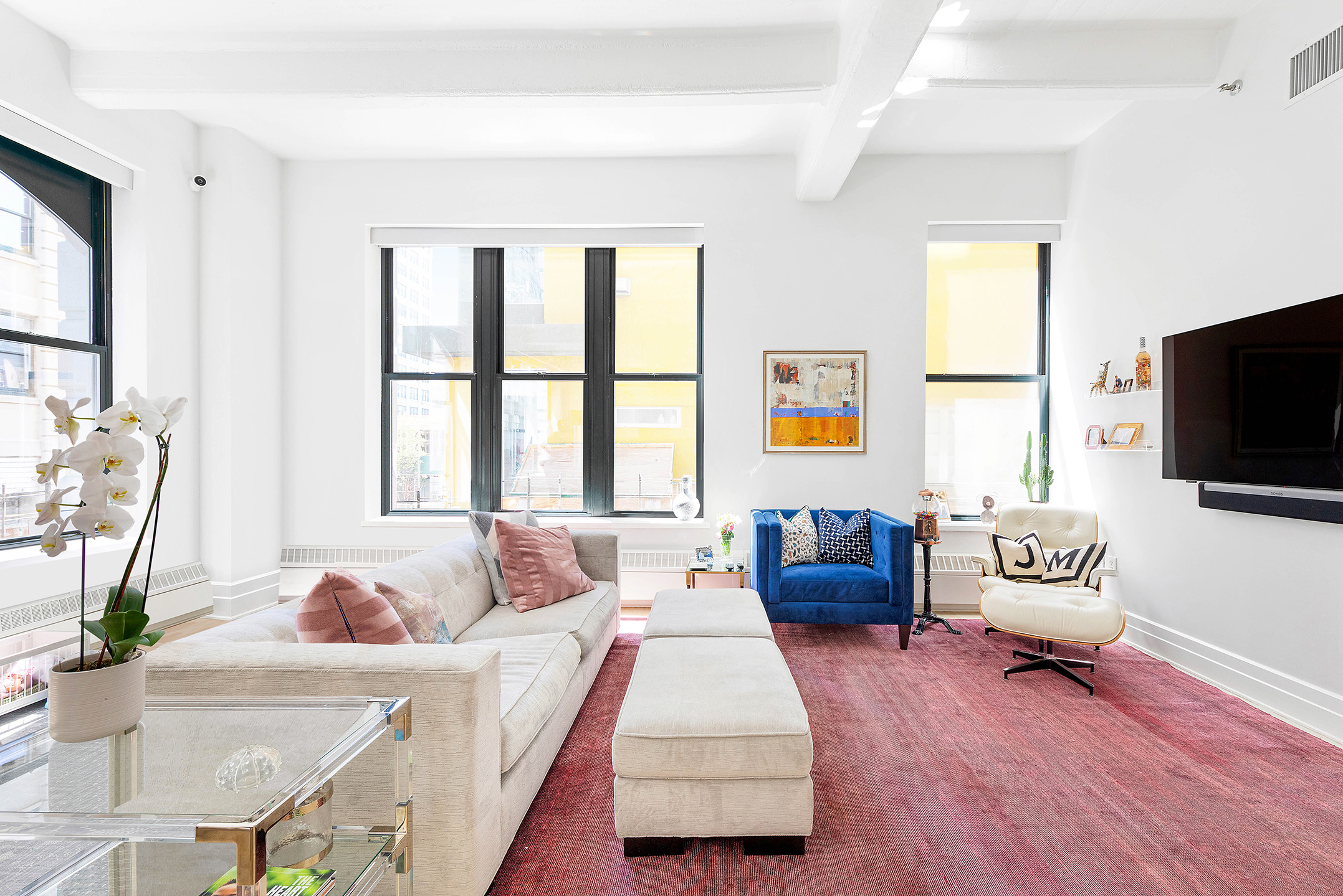 30 Main Street, Unit 3C Brooklyn, NY 11201 - Photo 2 of 18 a living room with furniture and a flat screen tv