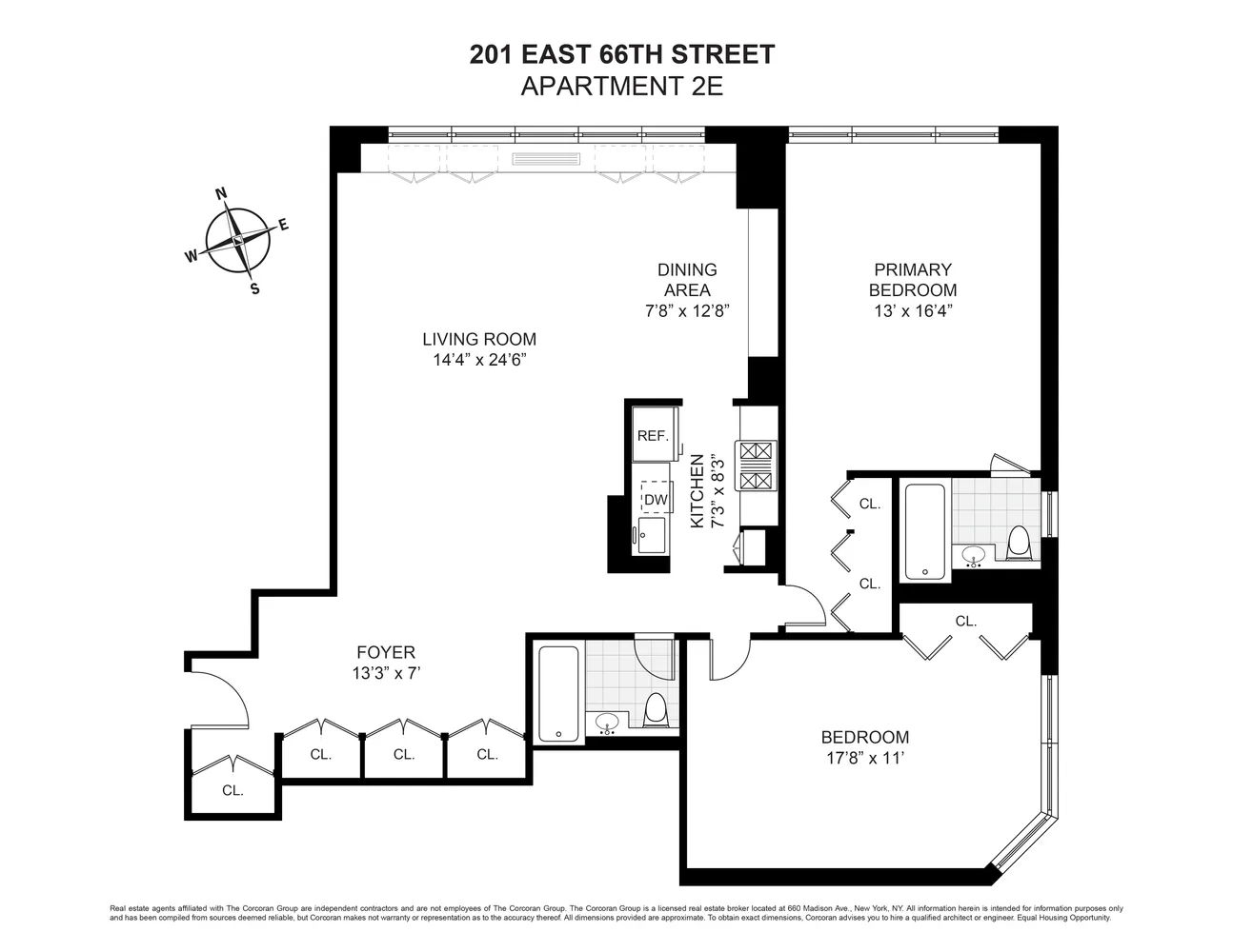 $1,050,000 | 201 East 66th Street, Unit 2E | Lenox Hill