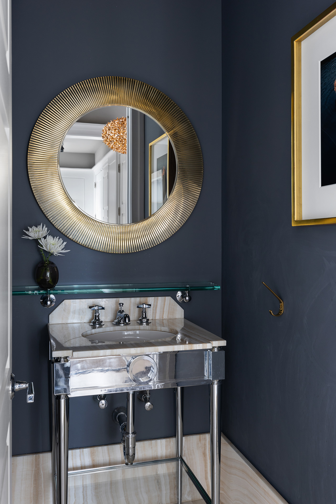 30 Park Place, Unit 59A Manhattan, NY 10007 - Photo 17 of 23 a bathroom with a sink and a mirror