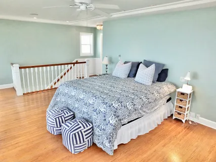 a bathroom with a bathtub in it