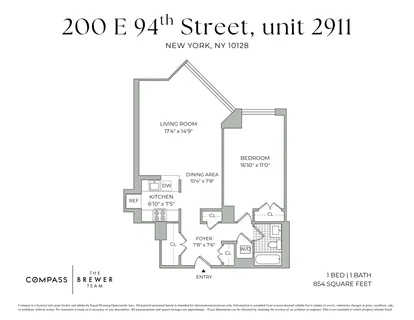 $1,295,000 | 200 East 94th Street, Unit 2911 | Upper East Side
