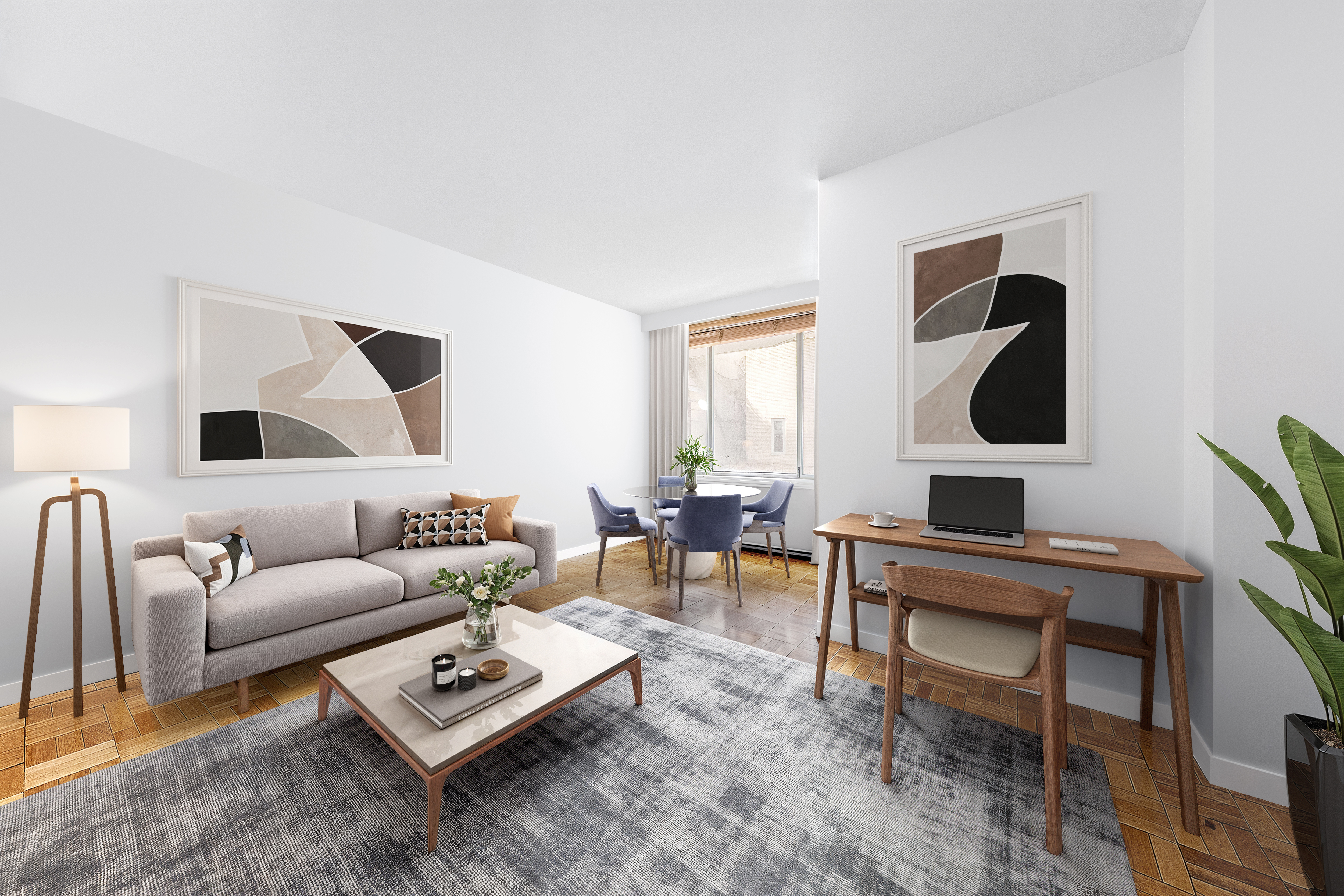 1160 3rd Avenue, Unit 3B Manhattan, NY 10065 - Photo 2 of 6 a living room with furniture and a flat screen tv